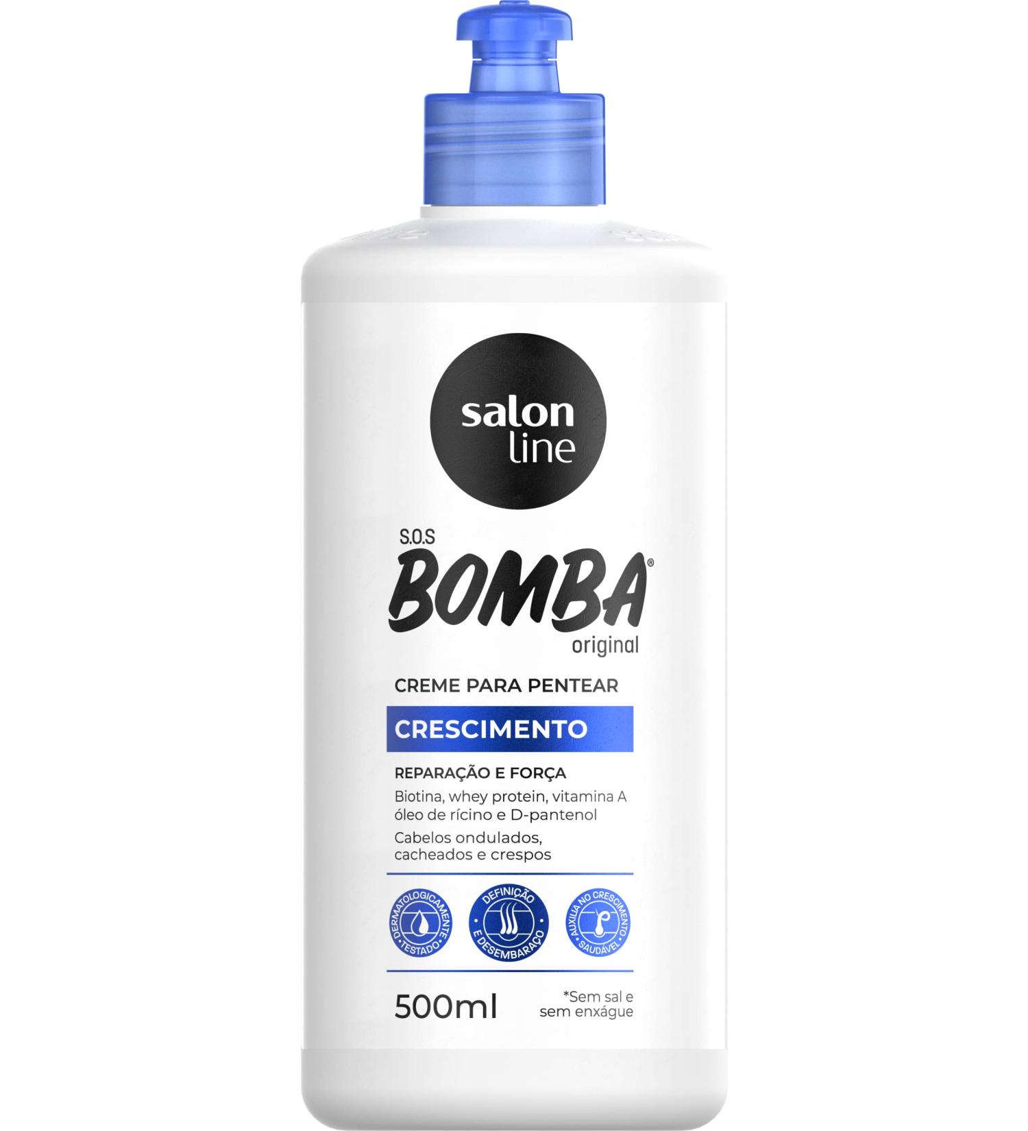 Linha Tratamento (SOS Bomba de Vitaminas) Salon Line - Creme Para Pentear Explosao De Forca 500 Ml - (Salon Line Treatment (Vitamin Bomb SOS) Collection - Power Explosion Combing Cream 17.64 Fl Oz)