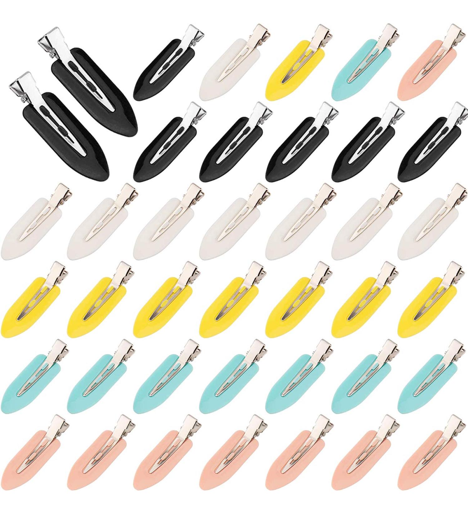 40-Piece BetterJonny Hair Clips Set - Wrinkle-Free Makeup Curl Clips for Stylish Hair - Black White Yellow Pink & Blue - Buy Online on GoSupps.com