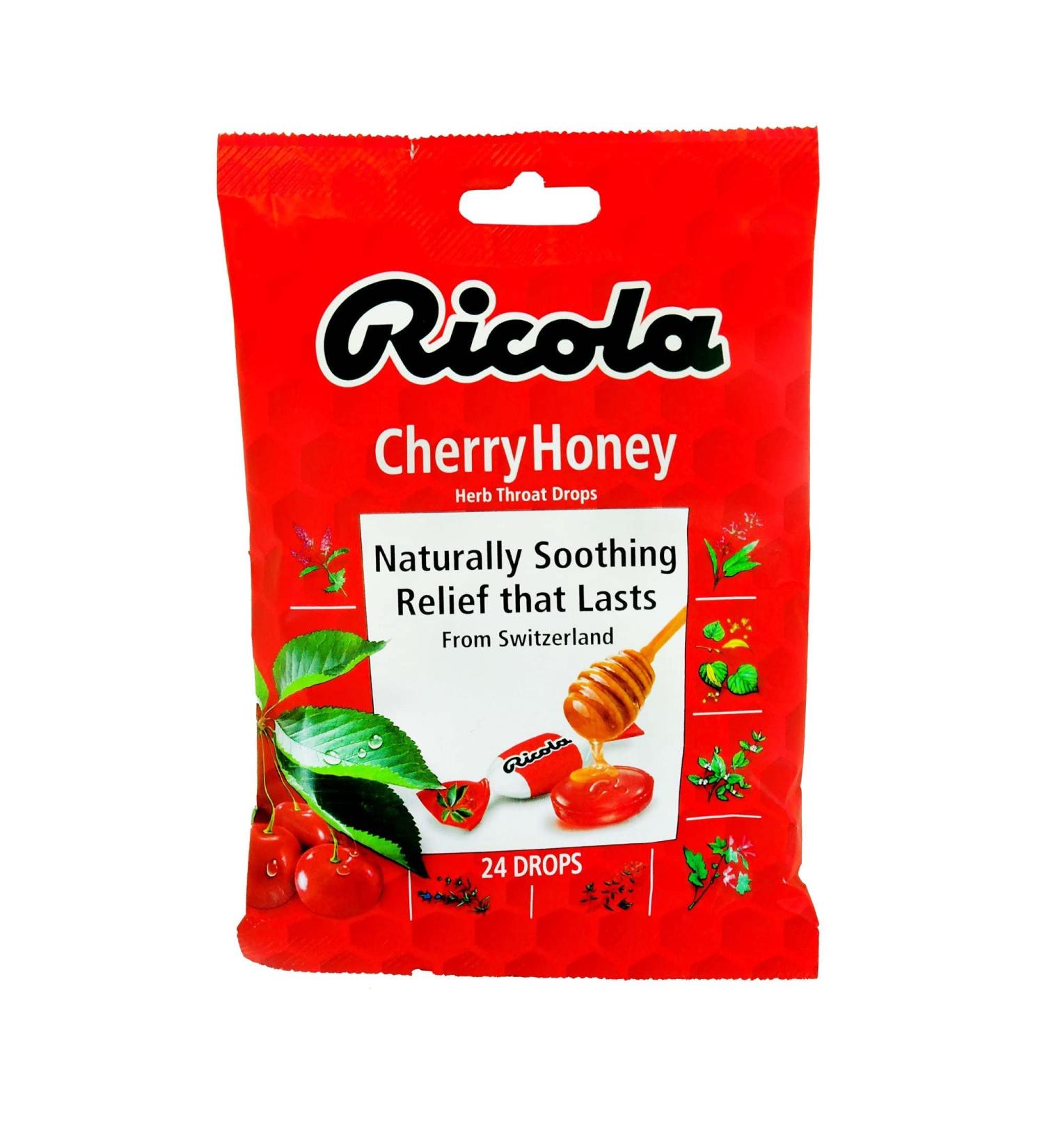 Ricola Cherry-Honey Throat Drops 24-Pack - Soothing Relief for Sore Throats - Buy Online on GoSupps.com