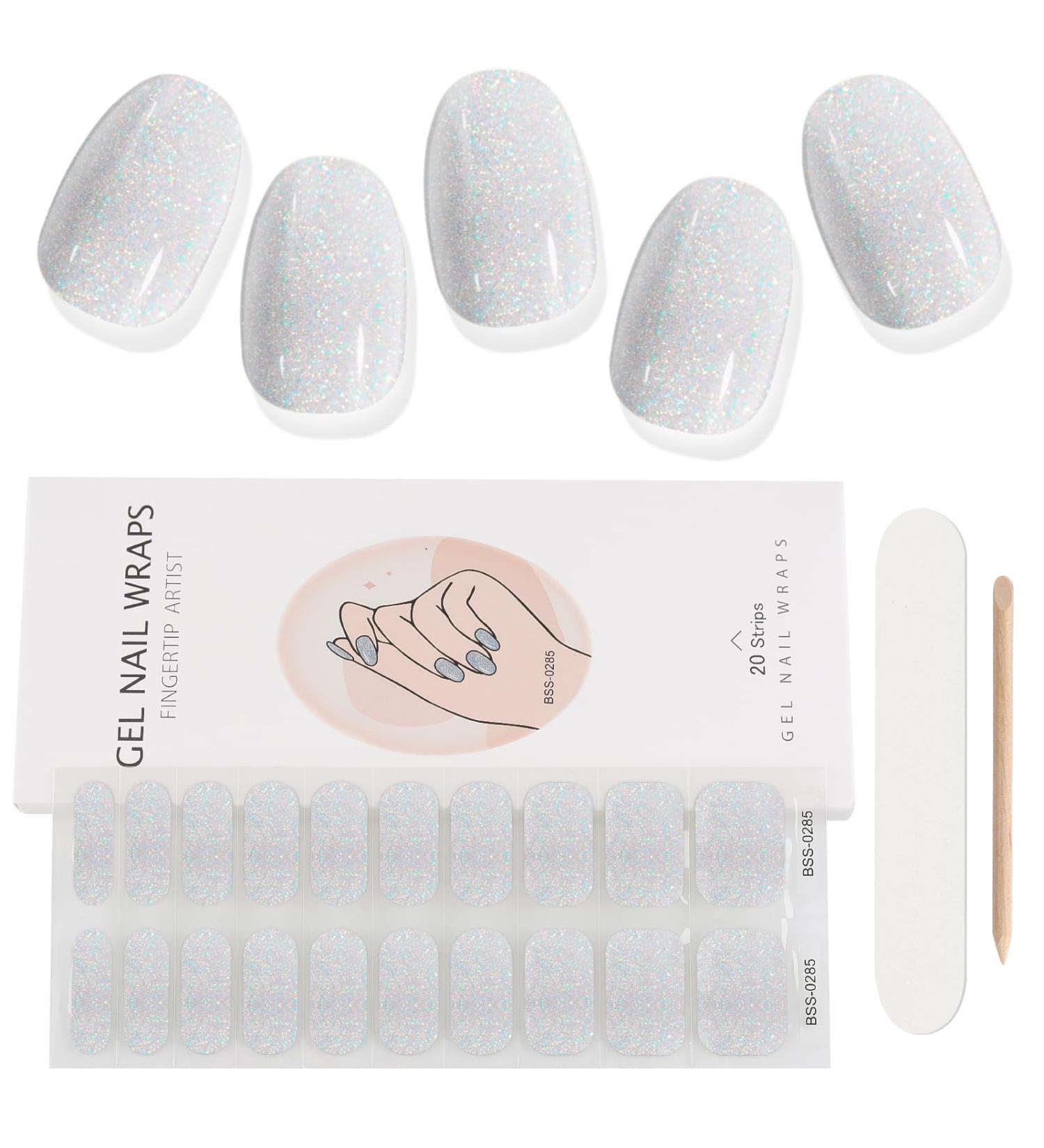 EBANKU 20 PCS Gel Nail Strips Nail Gel Polish Strips Full Wraps Adhesive Gel Nail Stickers with Nail File and Stick(UV/LED Lamp Required) (11) - Buy Online on GoSupps.com