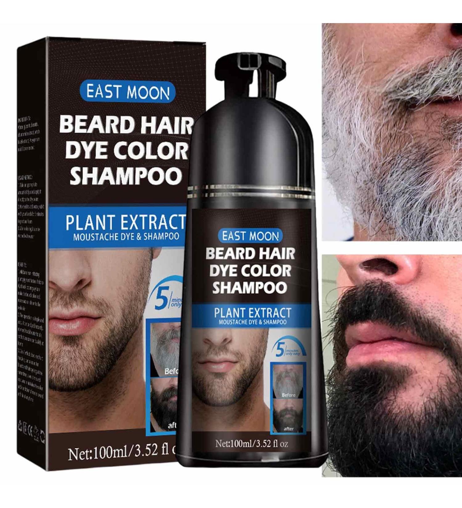 Beard Dye Shampoo For Men Shampoo For Gray White Beard Rapi Color Black Dye Creates The Look Of A Thicker And Fuller Beard 100ml - Buy Online on GoSupps.com