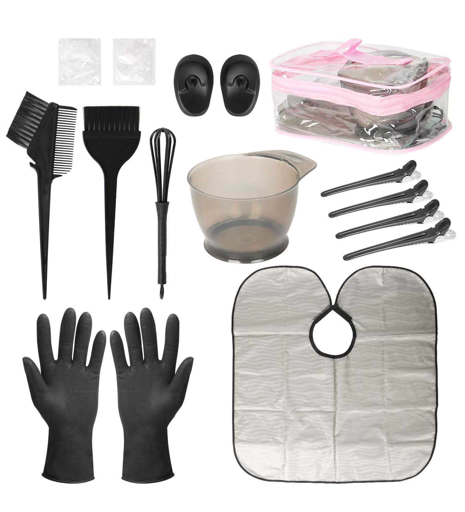 ROOHUA 16-Piece Hair Dye Coloring Kit - Hair Tinting Bowl, Agitator, Brush, Ear Cover, Hairpin, Cape & Tools - Buy Online on GoSupps.com