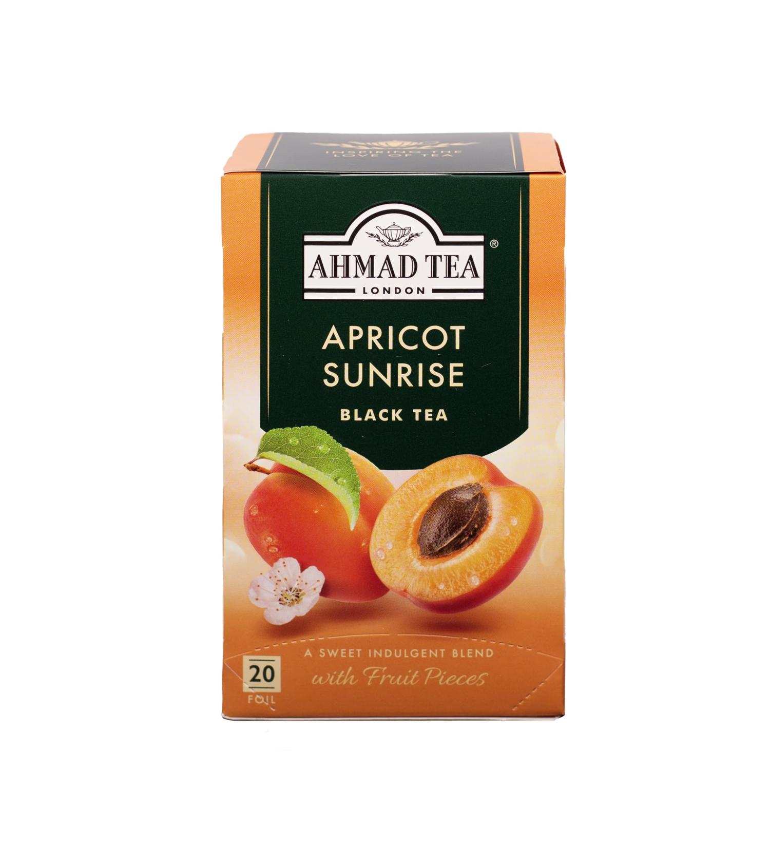 Ahmad Tea Apricot Fruit Black Tea - 20 Teabag Sachets Apricot Sunrise 20 Count (Pack of 1)
