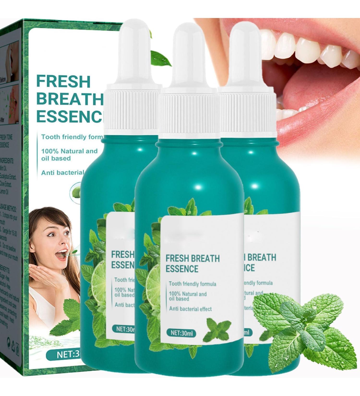 3 Pcs Fresh Breath Oral Care Essence Fresh Breath Oral Care Clean Teeth Gel Natural Breath Freshening Drops Long Lasting Fresh Breath Minty Taste Easy to Carry - Buy Online on GoSupps.com
