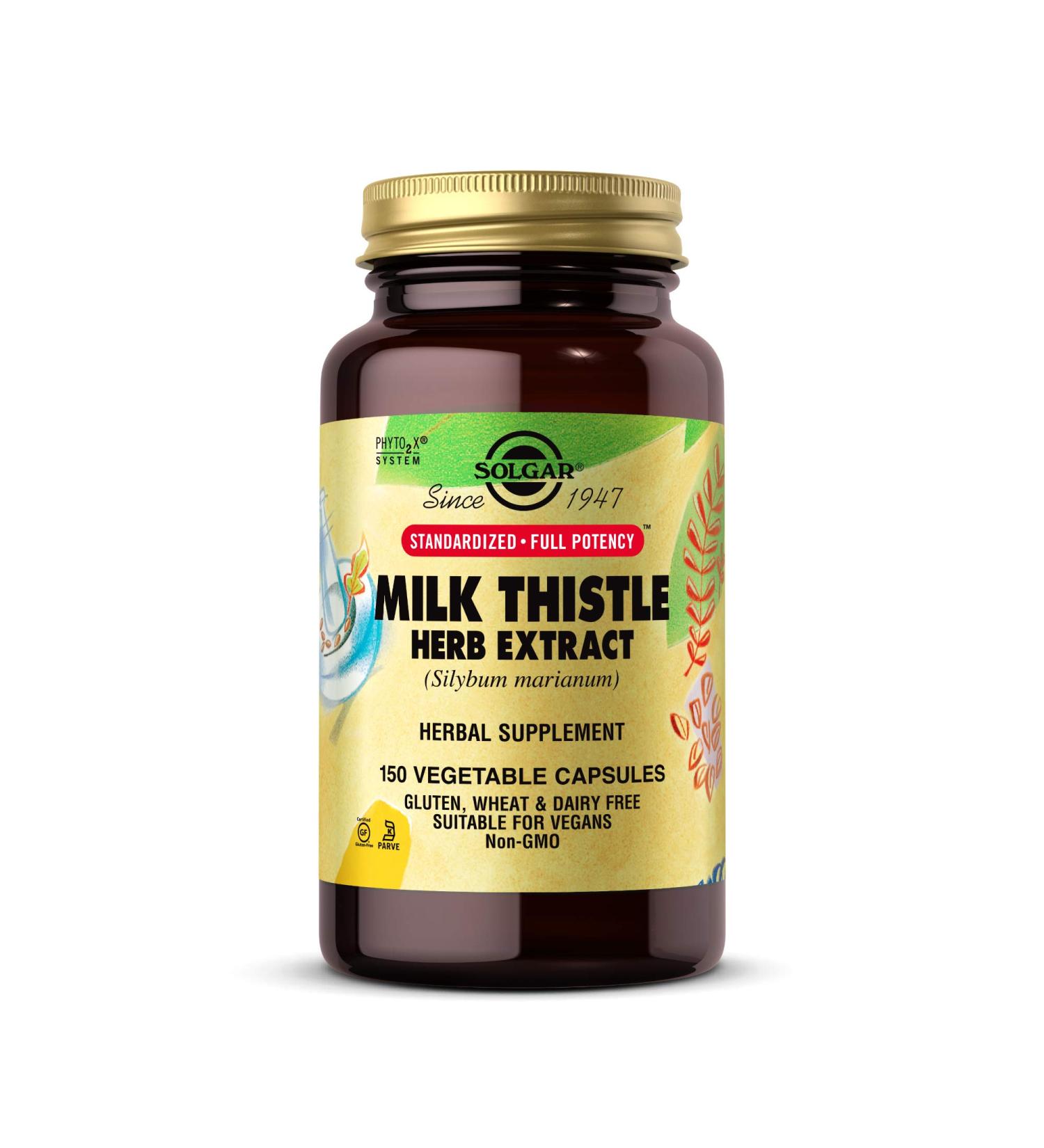 Solgar Milk Thistle Herb Extract 150 Vegetable Capsules
