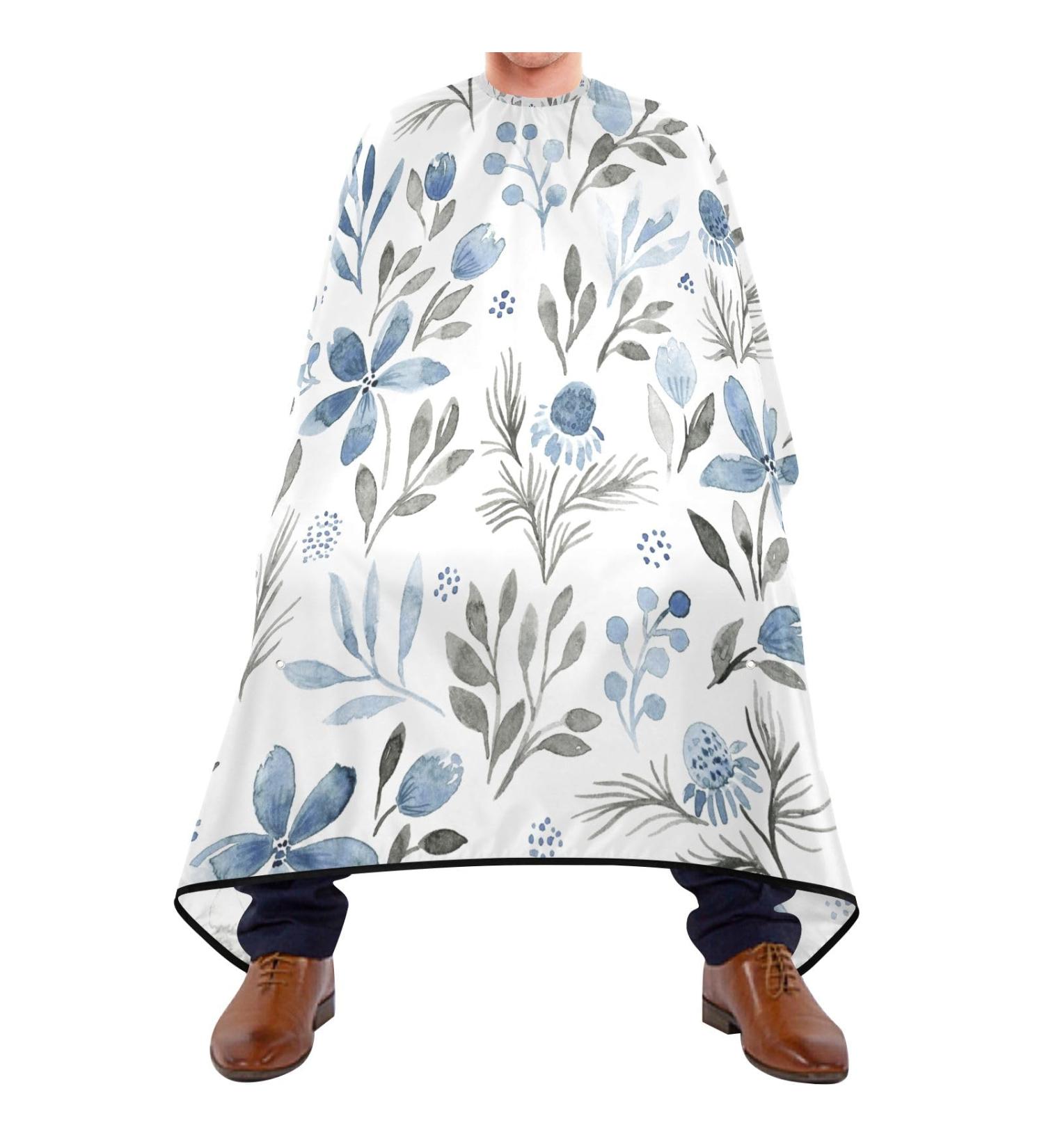 Waterproof Barber Cape - White Spring Flower & Cheetah Haircut Bib | Unisex Hair Cutting Cape for Men - Perfect for Styling & Grooming - Buy Online on GoSupps.com