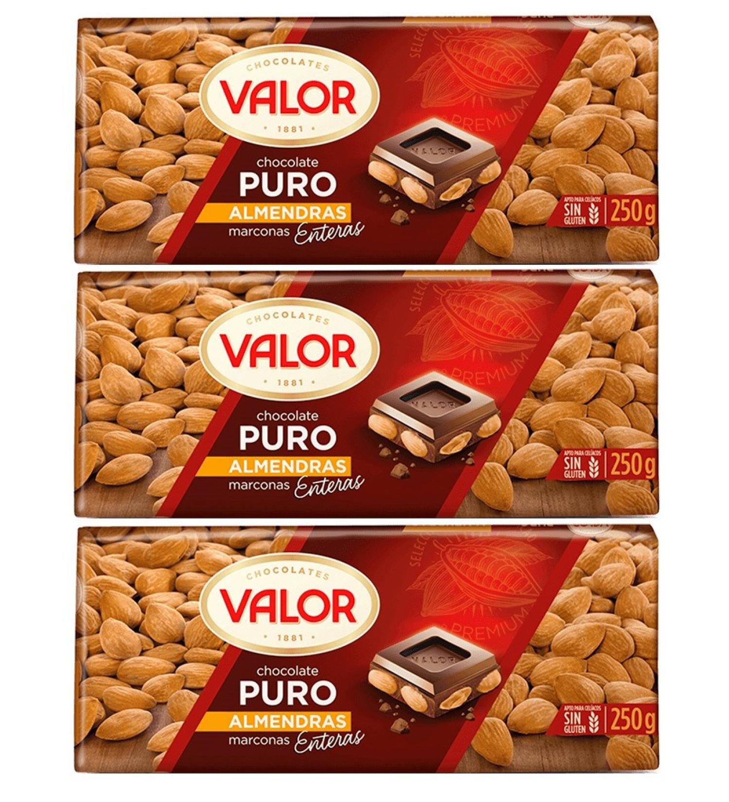 Valor - Chocolate with almonds 300 gr. - [Pack 3]