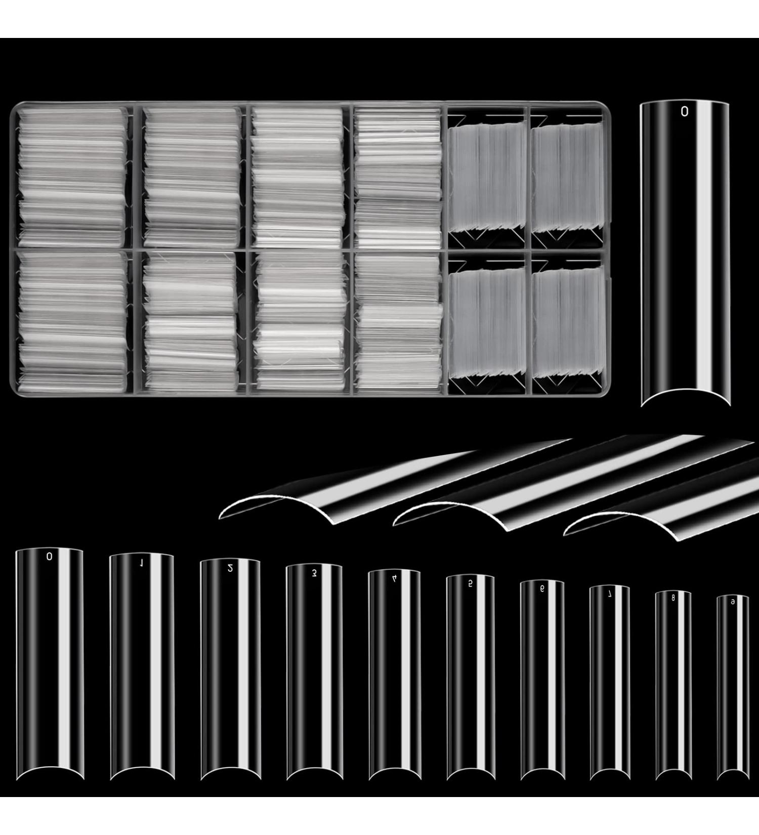 JUSTOTRY 700 Pcs No C Curve Clear Nail Tips No Glue Extra Long Square Nails Tip Set XXL Full Cover Fake Nails Tips for Women Acrylic Straight False Nail Tip for Nails Art and DIY French Nail Designs 700 clear 1 - Buy Online on GoSupps.com