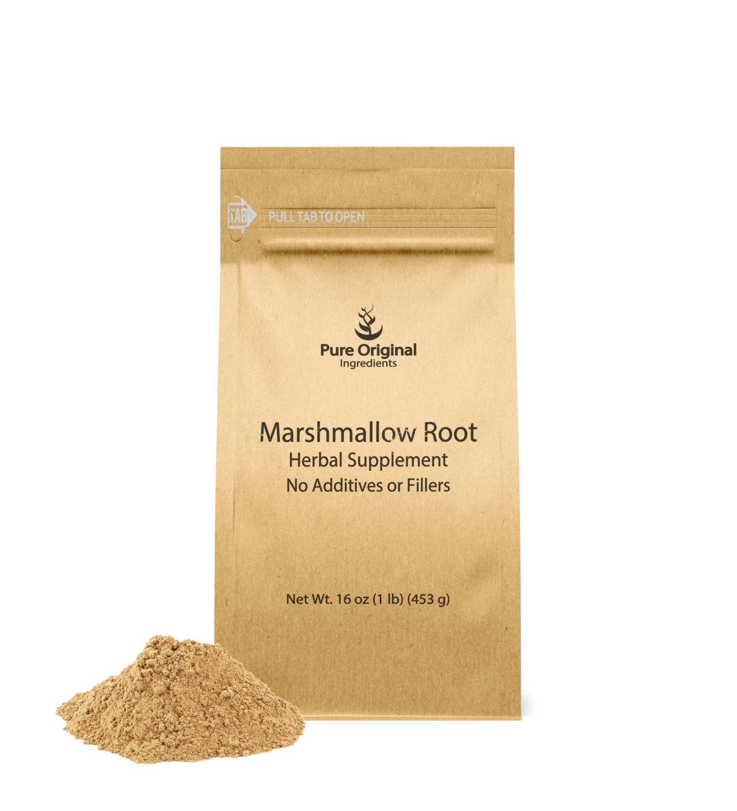 Organic Marshmallow Root Extract Powder - 1 lb Herbal Supplement - Buy Online on GoSupps.com