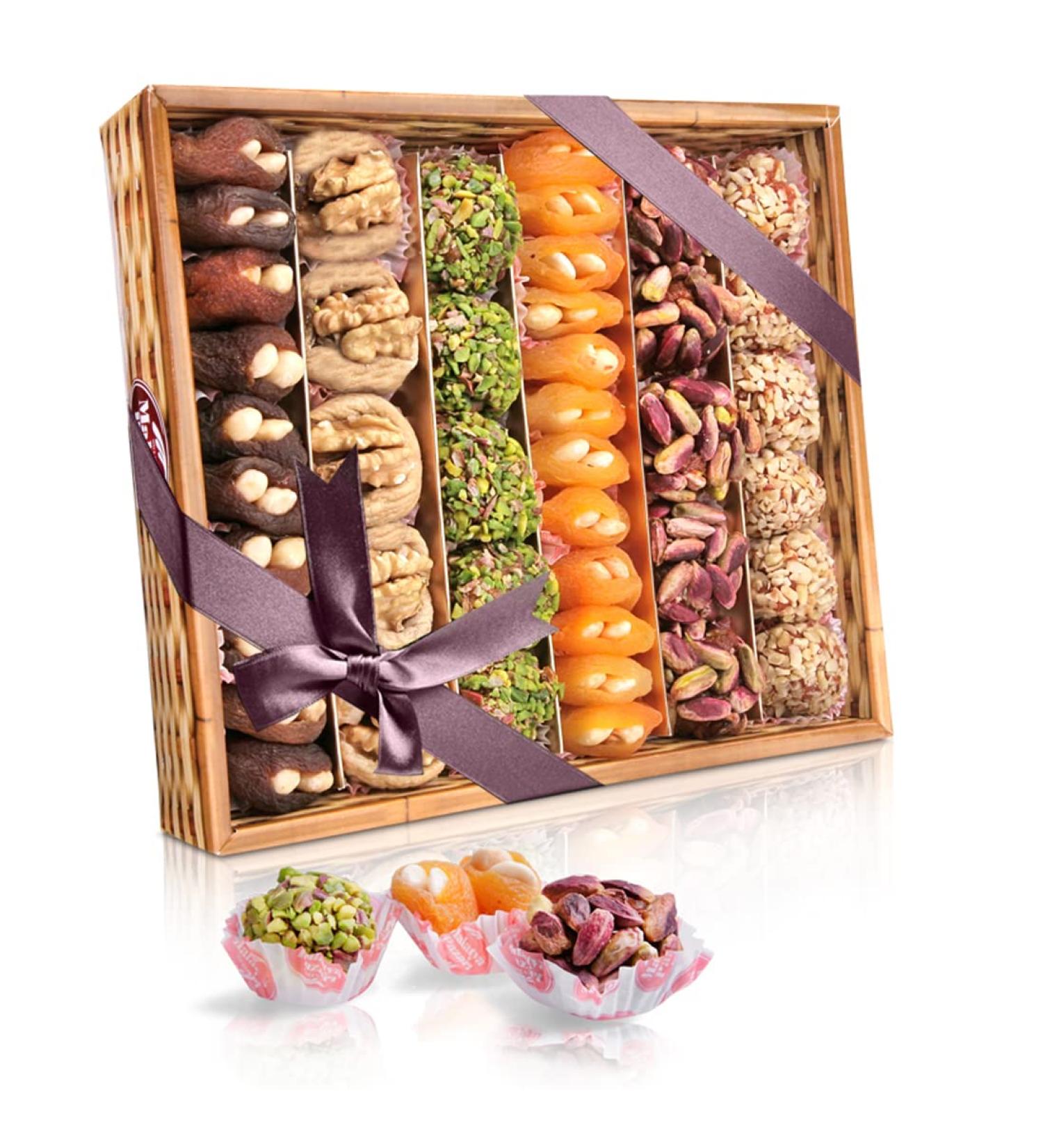 Palanci | Bo te cadeau des fruits secs | 800 gr. | mix de go ts v g taliennes | abricots secs pistaches amandes figues avec noix | fruits secs | panier cadeau | bo te go ter | cadeau - Buy Online on GoSupps.com