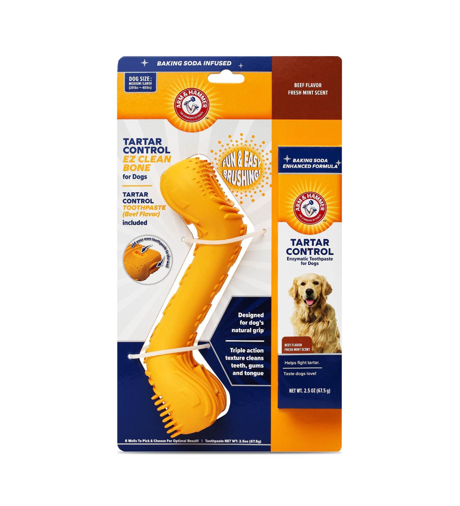 Arm & Hammer Tartar Control EZ Clean Beef Flavor Toothpaste Bone Large - Buy Online on GoSupps.com