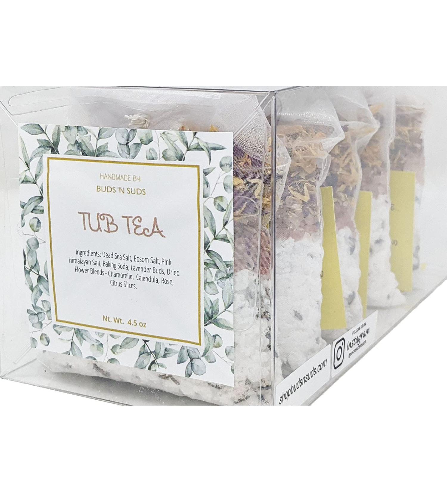 Natural & Organic Tub Tea with Bath Salts - Handmade Herbal Soak for Relaxation & Muscle Relief | Self-Soothing Bath Treatment | Great Gifts | Pack of 5 - Buy Online on GoSupps.com