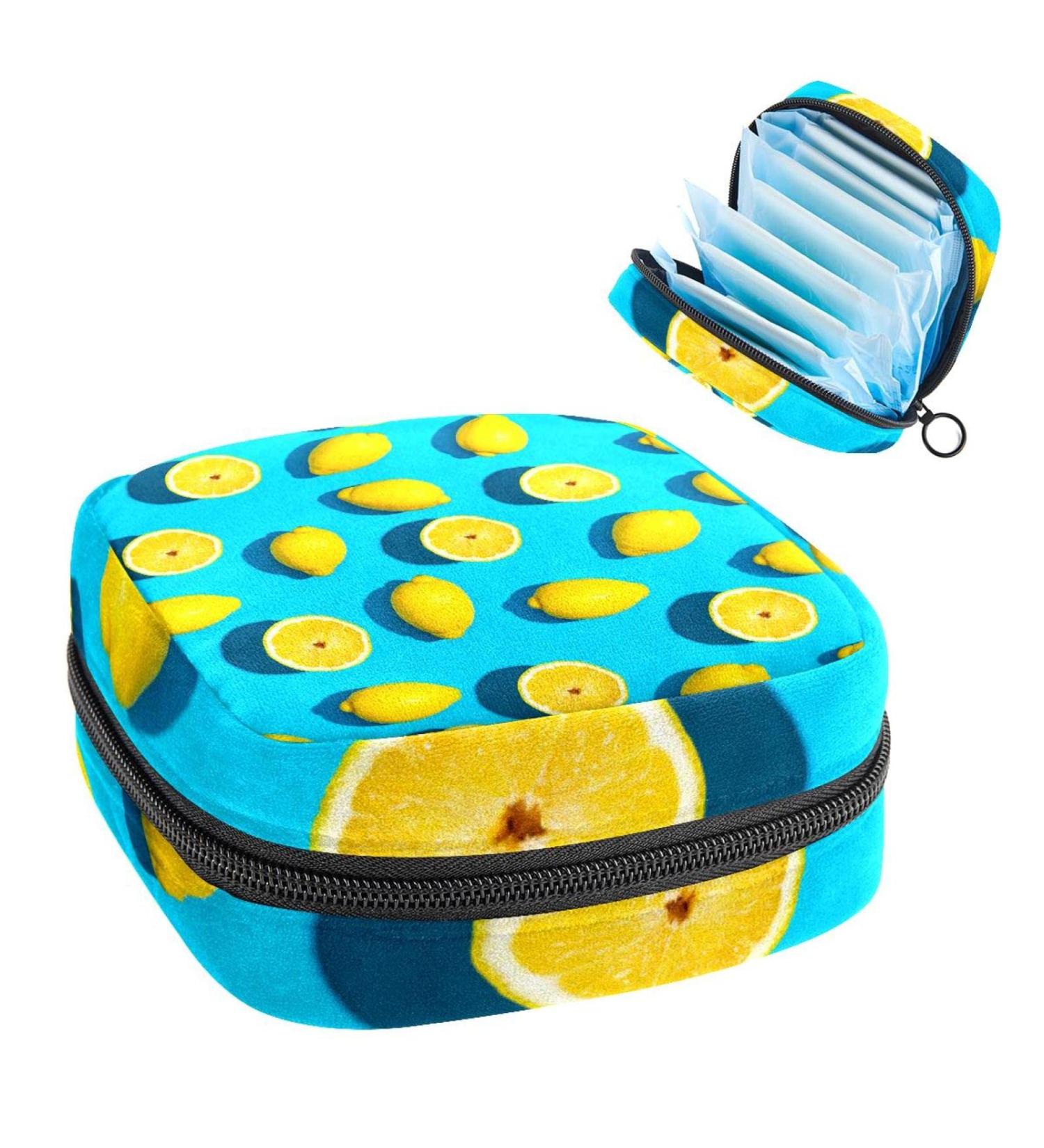 Women's Bonds Storage Pockets Stillpad Waller - Portable Summer Yellow Lemon Pattern Period Kit Bag - Buy Online on GoSupps.com