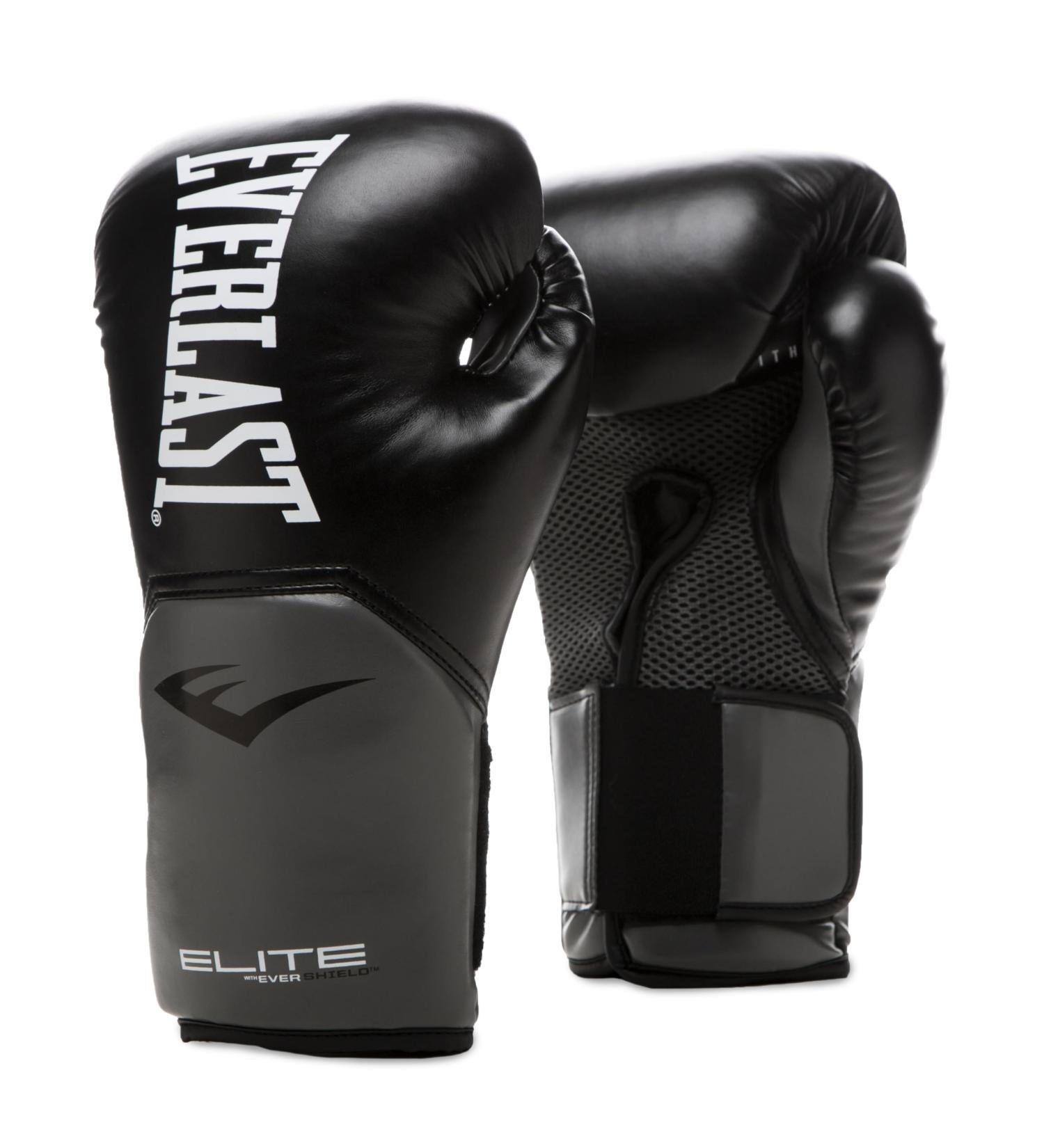 Buy Everlast Unisex Adult Boxing Gloves Pro Style Elite 12oz - Black/Grey | International Shipping Available - Buy Online on GoSupps.com