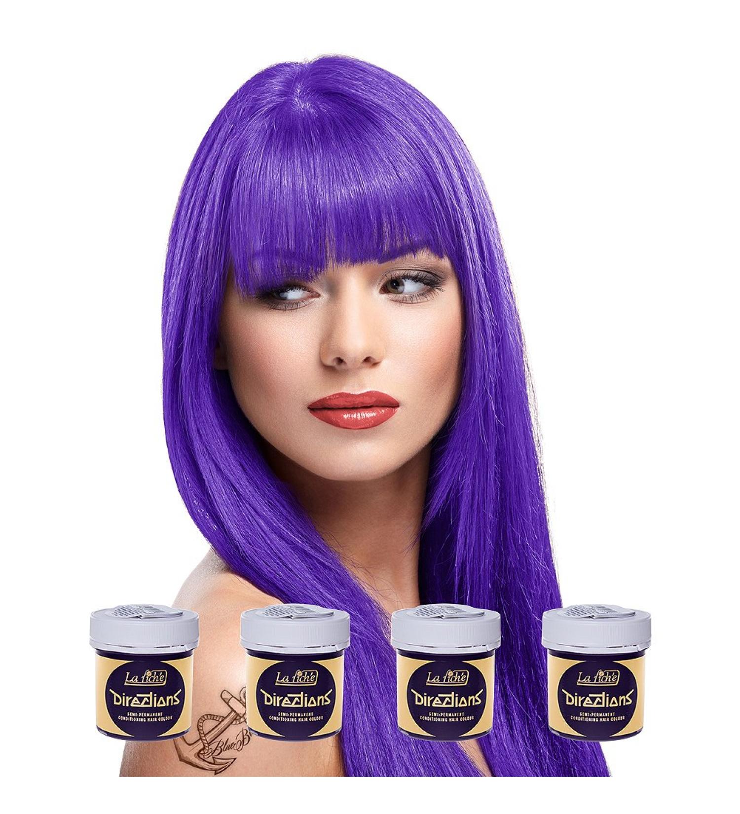 8 X La Riche Directions Semi-Permanent Hair Color 88ml Tubs - Violet