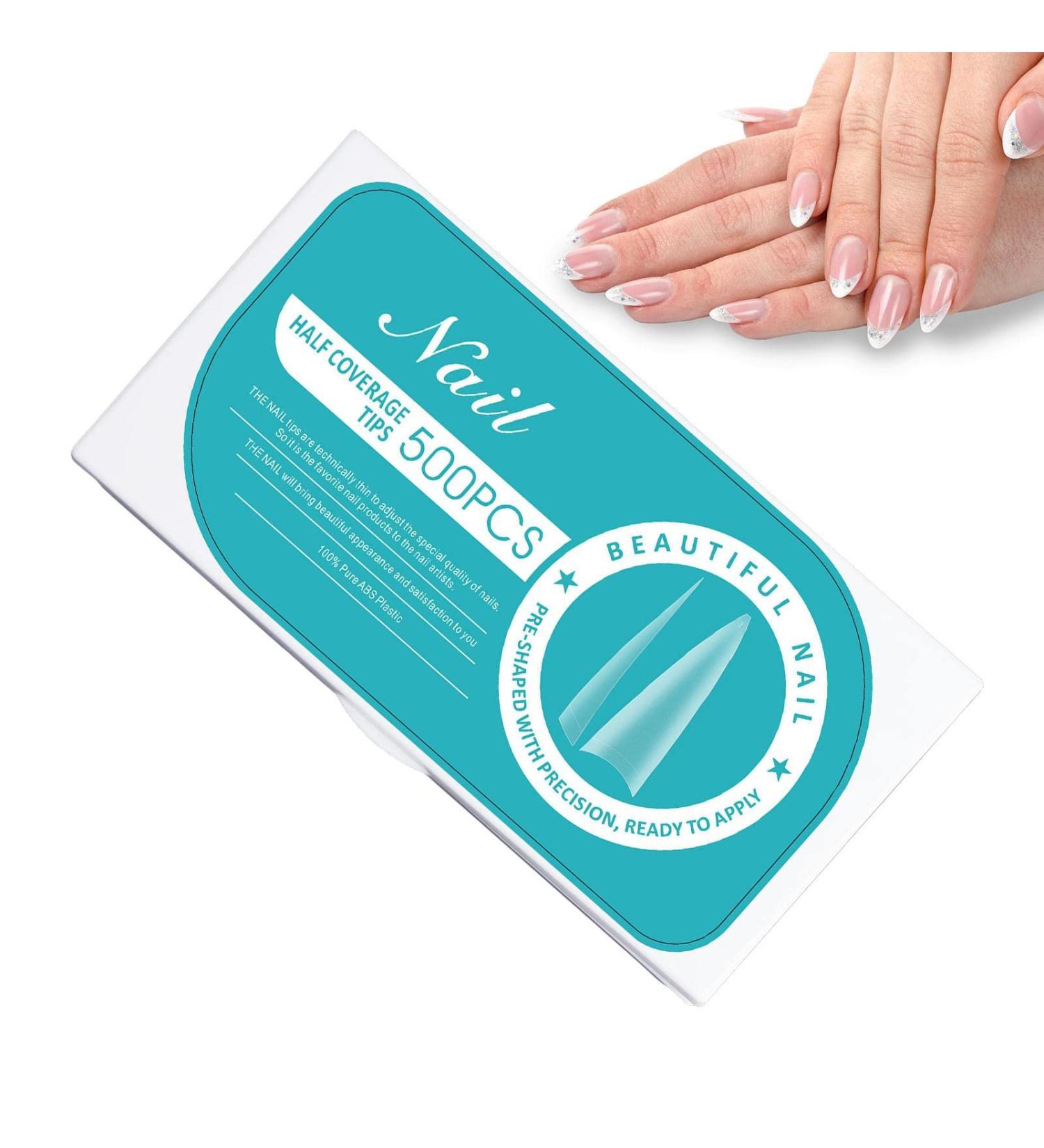 Nail Extension Kit Artificial False Nails Gel Extension Kit Nail Forms Frosted Fast Manicure Set Matte Nail Tips for Nail Salons Homes 01 - Buy Online on GoSupps.com