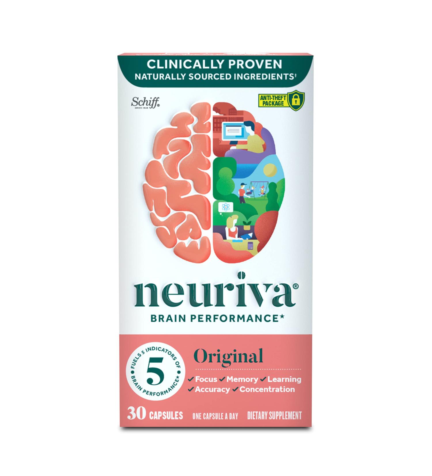 Schiff Neuriva Brain Performance 30 Capsules | Enhance Focus & Clarity - Buy Online on GoSupps.com