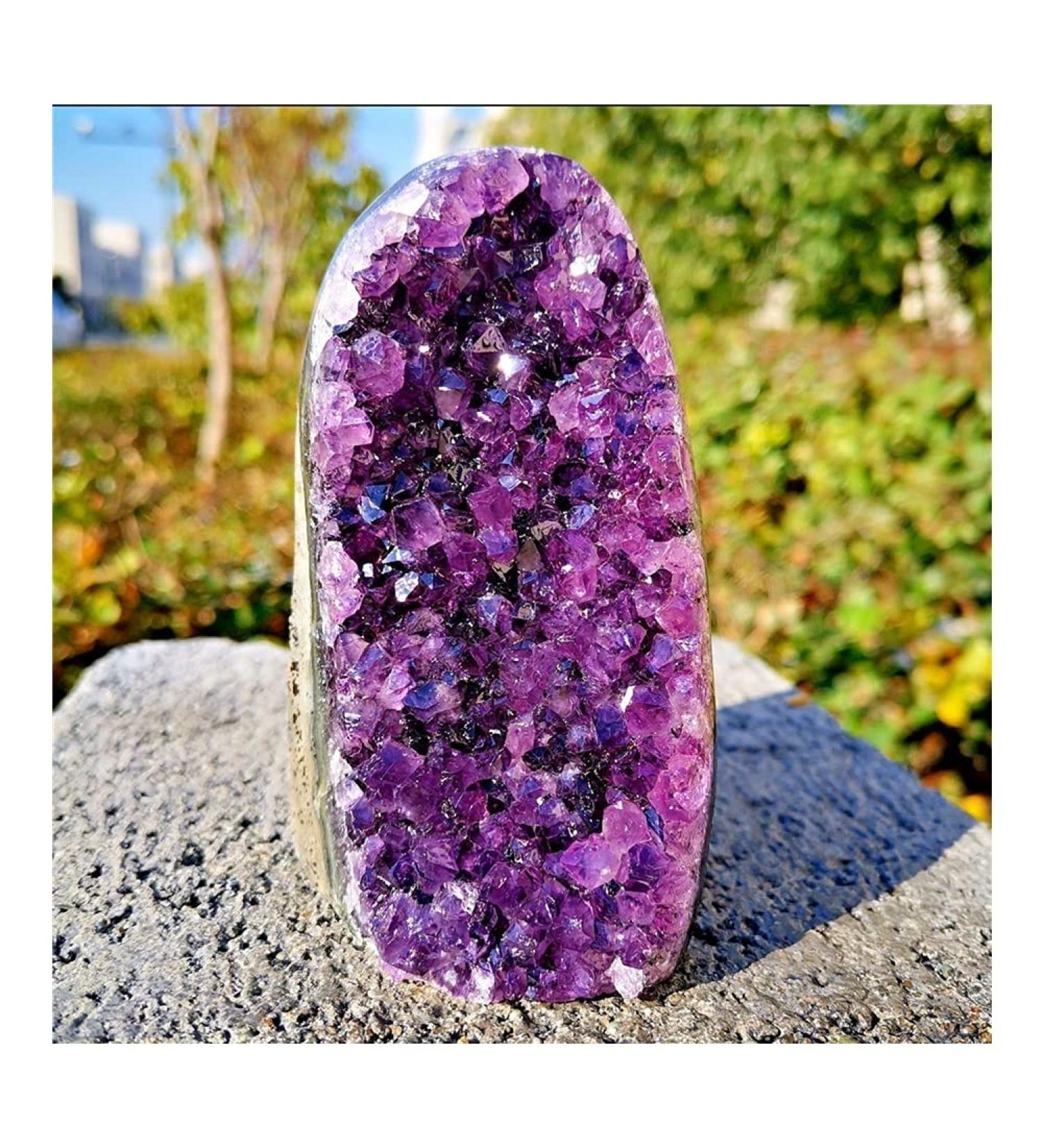 Crystal Hole Stone Crafts Natural Amethyst geode Quartz Cluster Crystal Specimen Crystal Hole - Buy Online on GoSupps.com