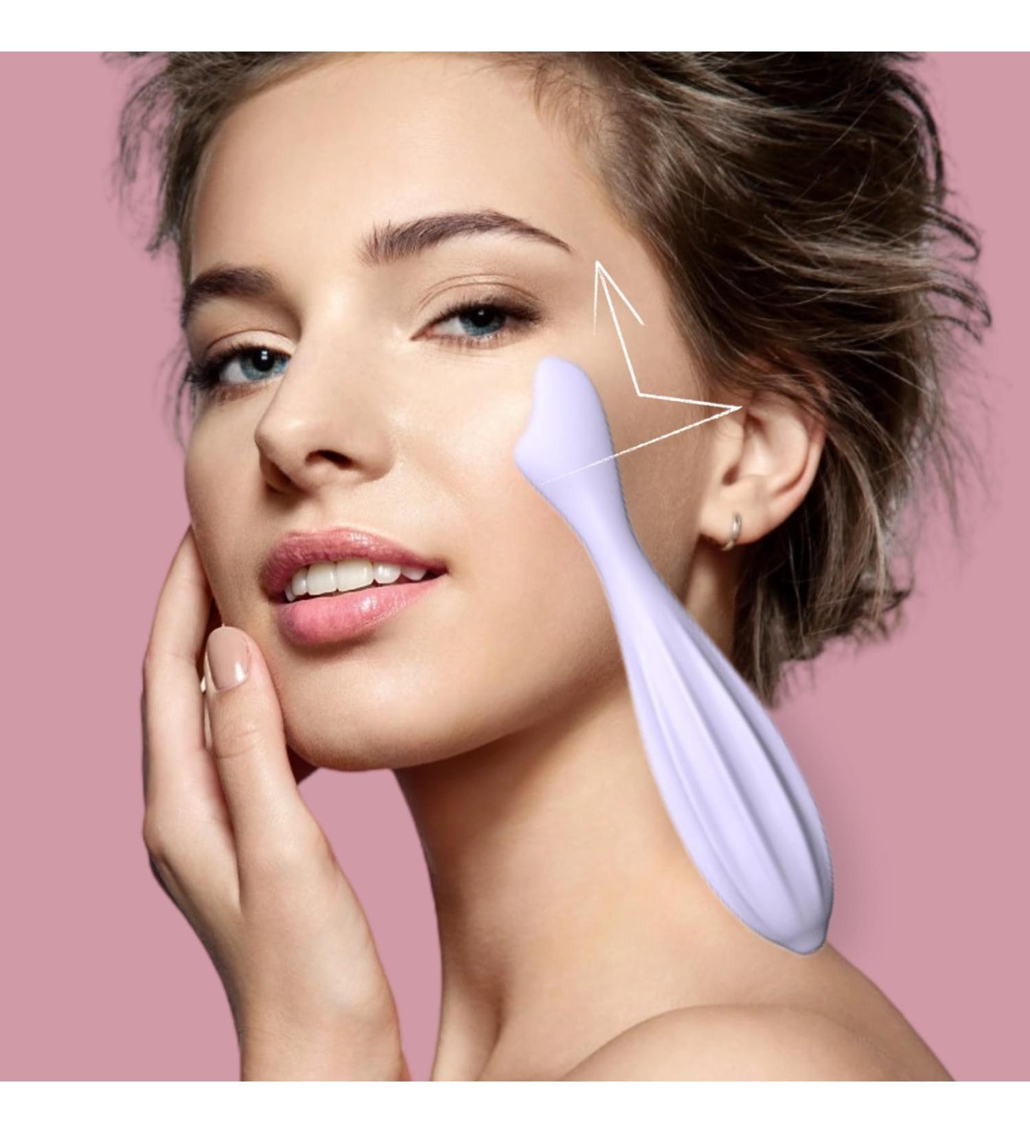 Silicone Facial Massage Roller - Skin Lifting Tool for Contouring & Circulation | Beauty Massager (Purple) - International Shipping Available - Buy Online on GoSupps.com