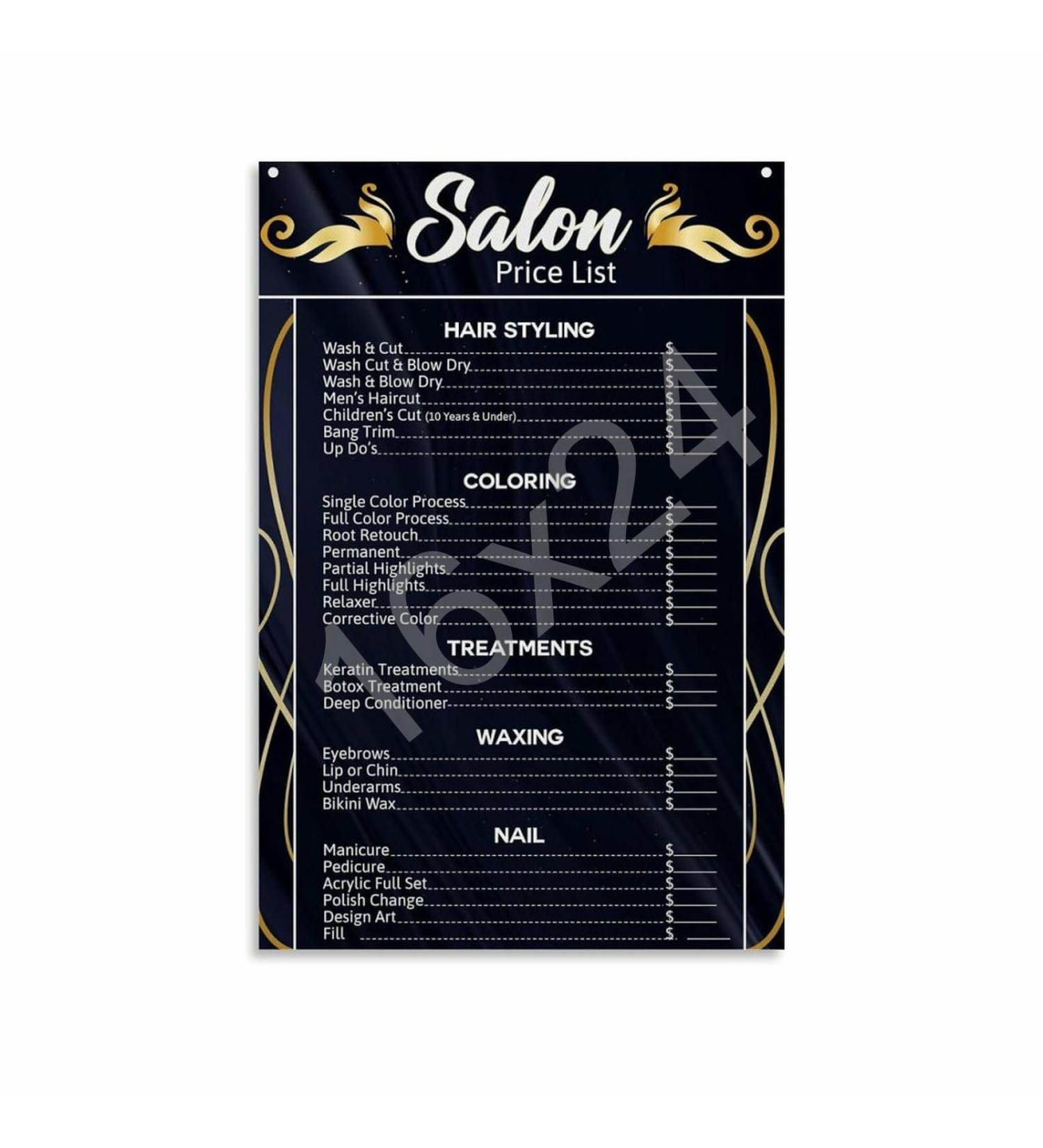 Vintage Barbershop Salon Price List Poster | Aesthetic Wall Art for Barber Shops | 16x24 inch Canvas Print - Buy Online on GoSupps.com