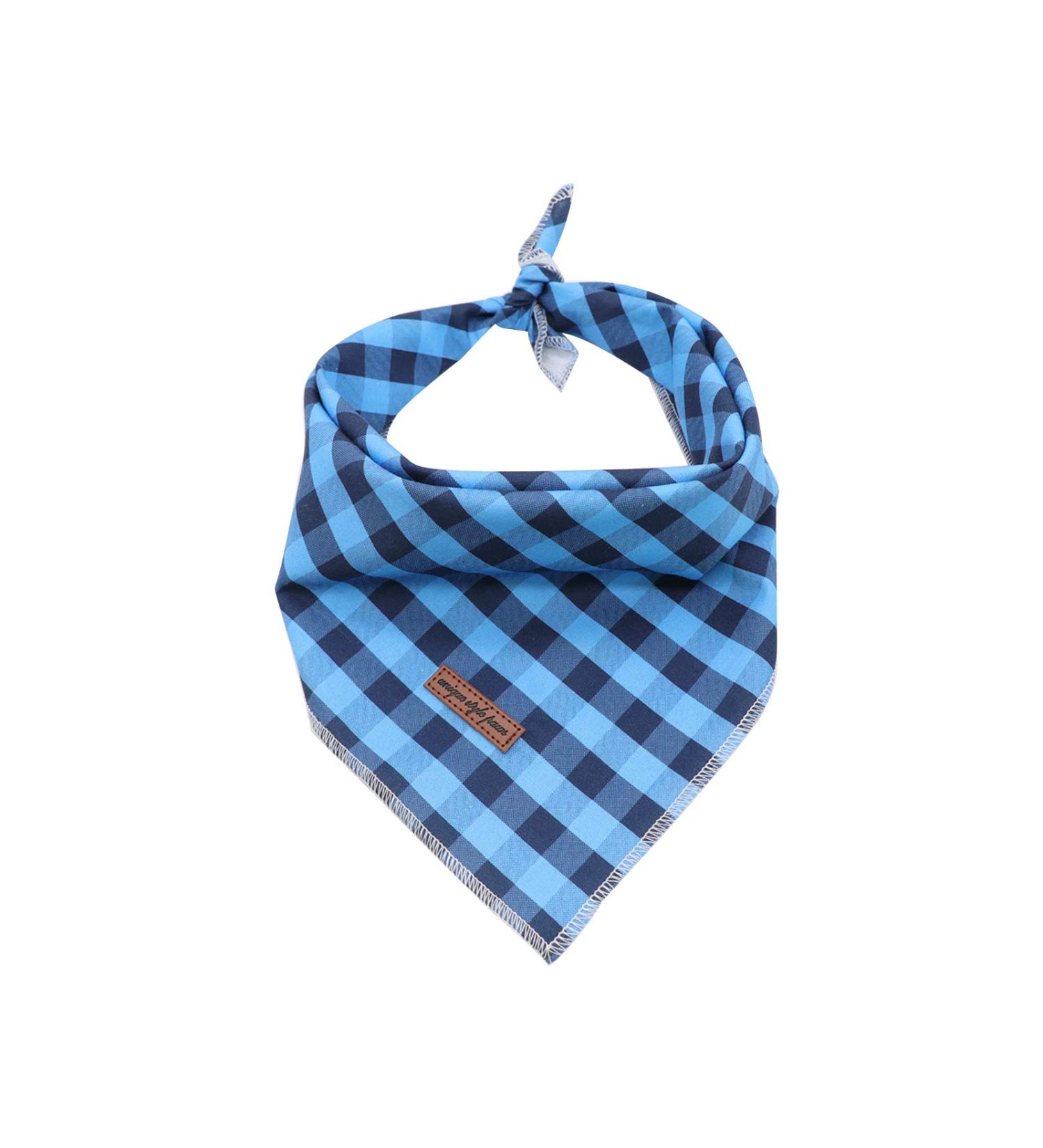 Unique Style Paws Dog Ceal - Washable Cotton Triangle for Small to Large Dogs & Cats - 1 Pack in Blue & Black - Buy Online on GoSupps.com