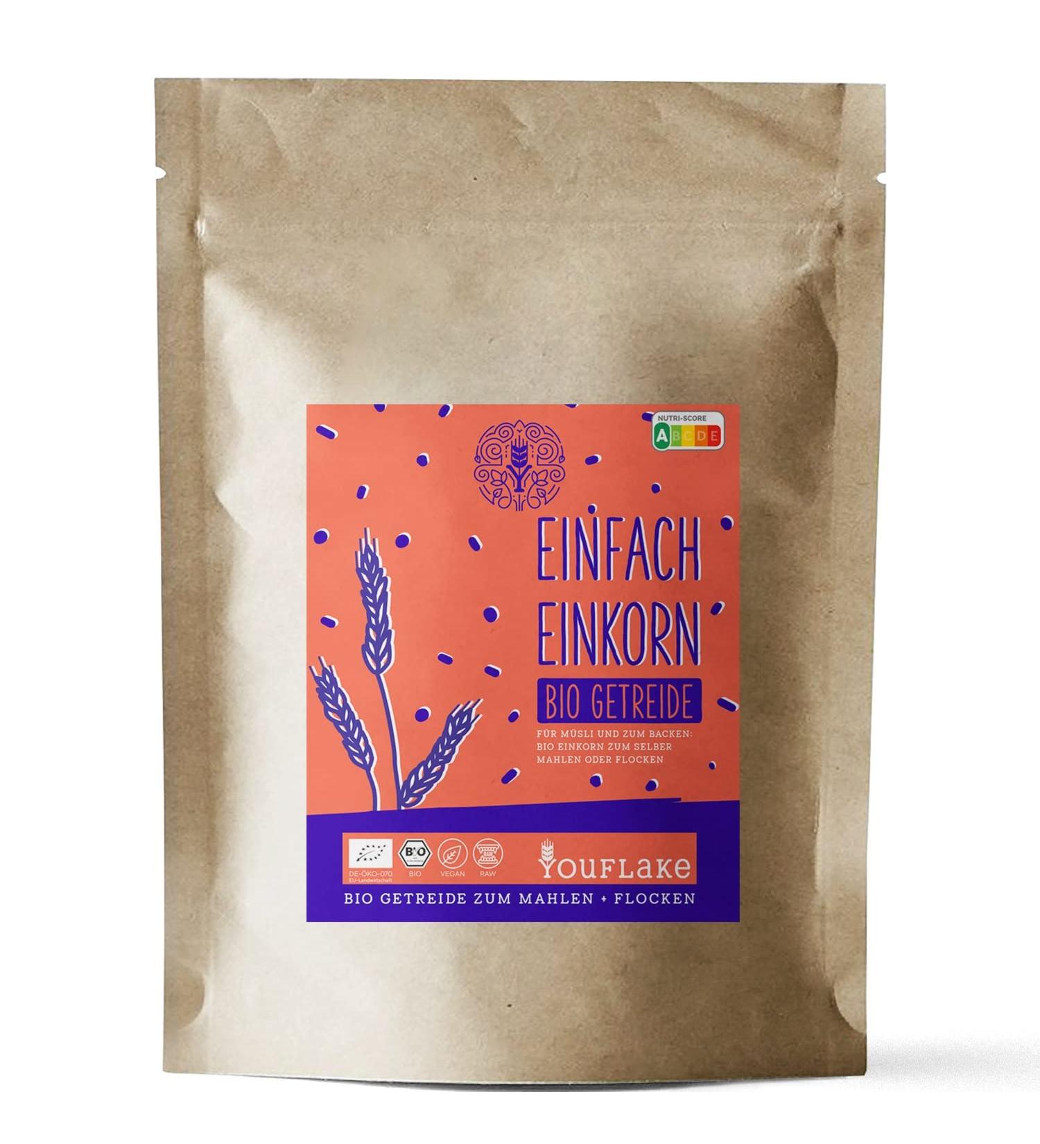 YouFlake YouFlake BigPack of organic cereals 2.5 kg | 100% organic cereals from Germany | cereals for grinding or flaking | For cereals and for cooking (organic grains) ..