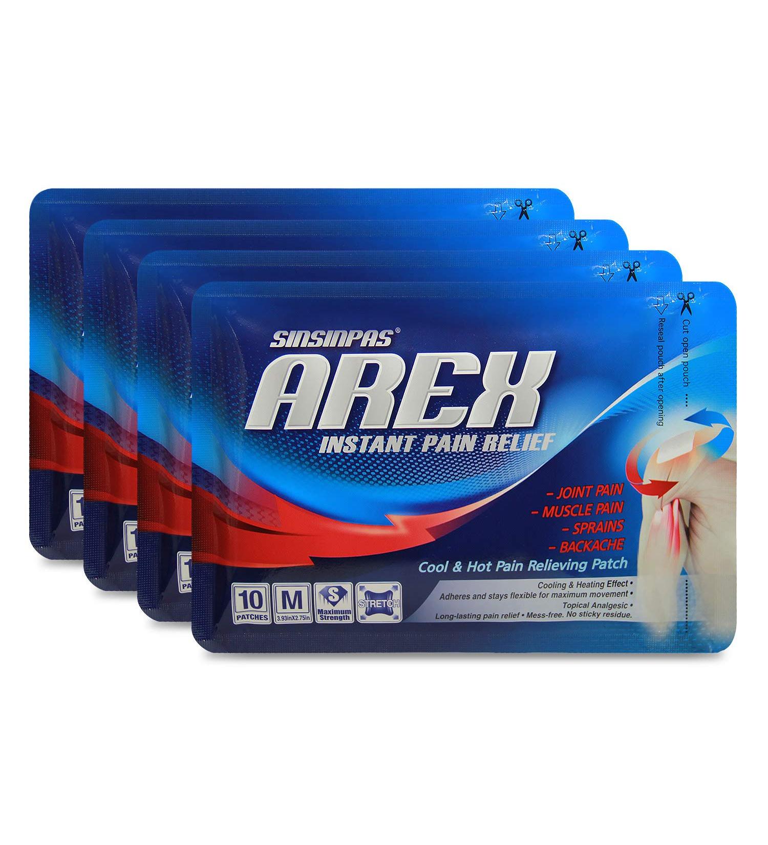 SINSINPAS AREX Cool & Hot Pain Relieving Patch Medium 4 Pack - 40 Patches - Buy Online on GoSupps.com