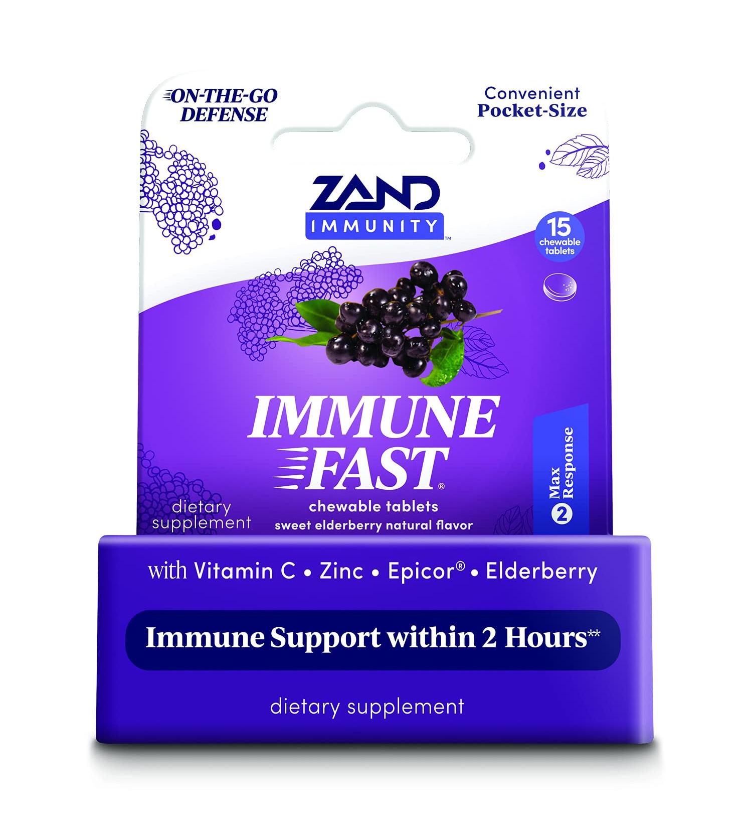 Zand Immune Fast Elderberry Chewable Tablets - 15 Count for Immune Support - Buy Online on GoSupps.com