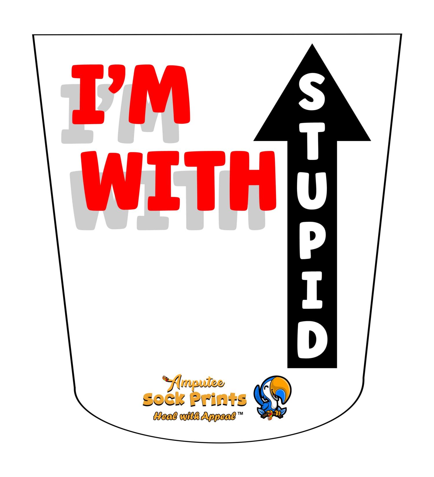 Amputee Sock ATKA I'm with Stupid V1 3PLY Stump Sock - Small-Large, Multi Color - Buy Online on GoSupps.com