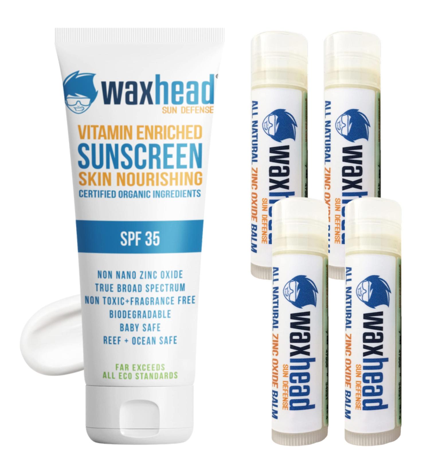 Waxhead Sunscreen & Lip Balm Bundle - Natural SPF Protection - Buy Online on GoSupps.com