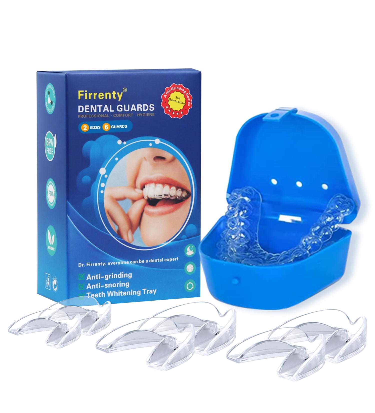 Firrenty Moldable Mouth Guard for Teeth Clenching at Night - BPA-Free Professional Night Guards for Teeth Grinding - Pack of 6 (2 Sizes) - Buy Online on GoSupps.com