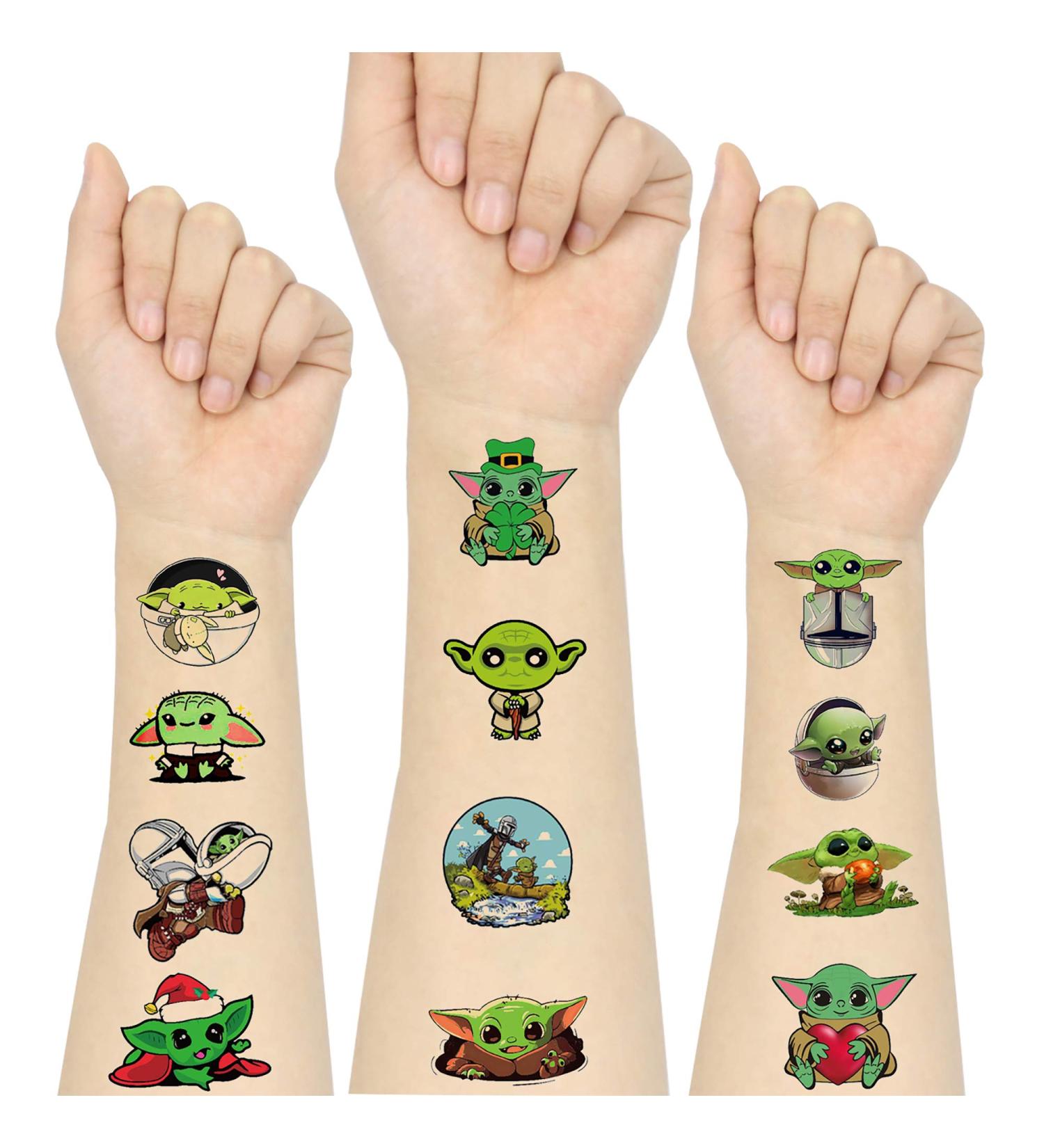 Baby Yoda Temporary Tattoos - Star Wars Theme Birthday Party Decorations for Kids - 12 Sheets - Buy Online on GoSupps.com