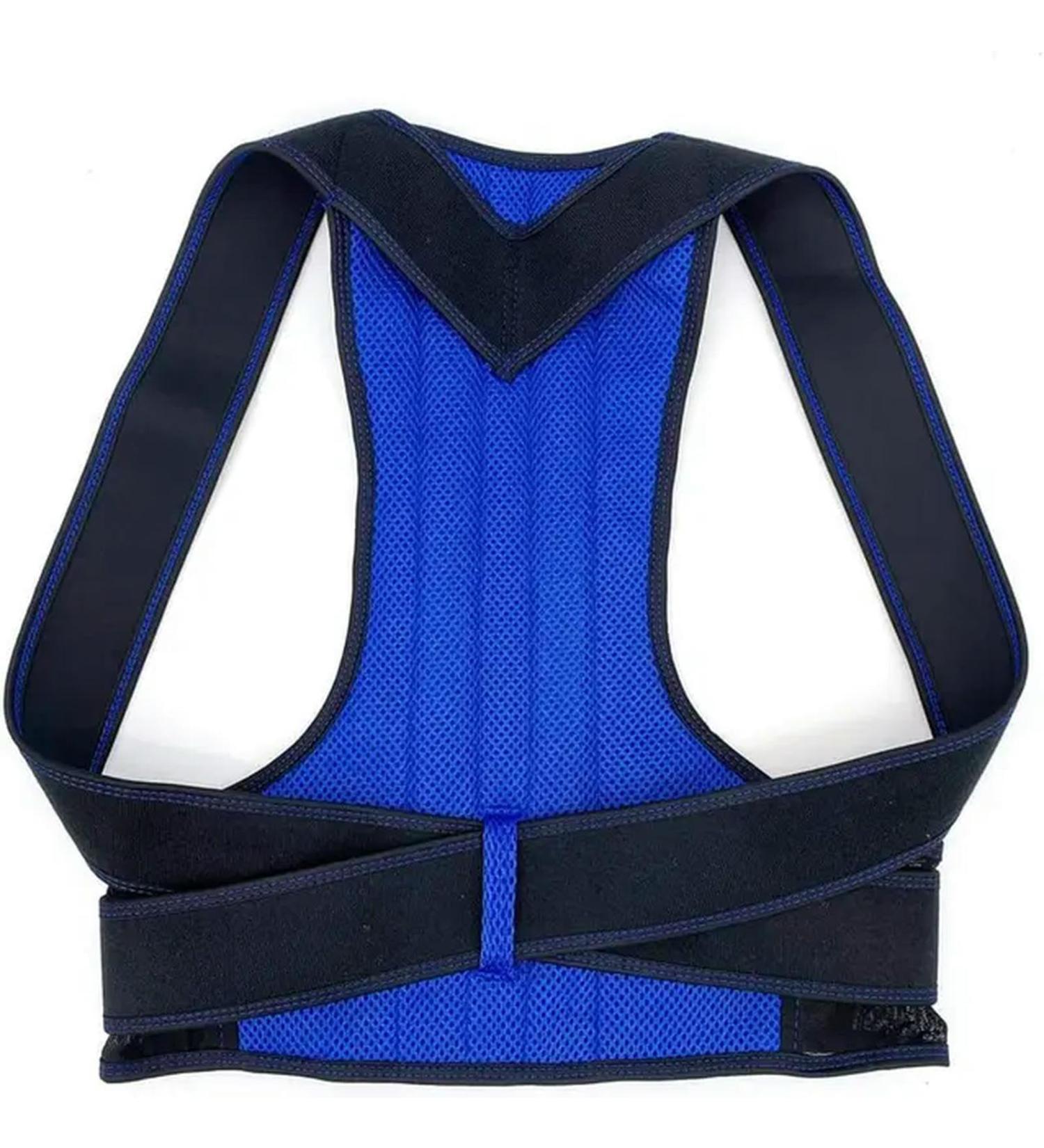Posture Corrector Scoliosis Back Brace Spine Corset Shoulder Therapy Straight Back Support Posture Correction Belt Blue L - Buy Online on GoSupps.com