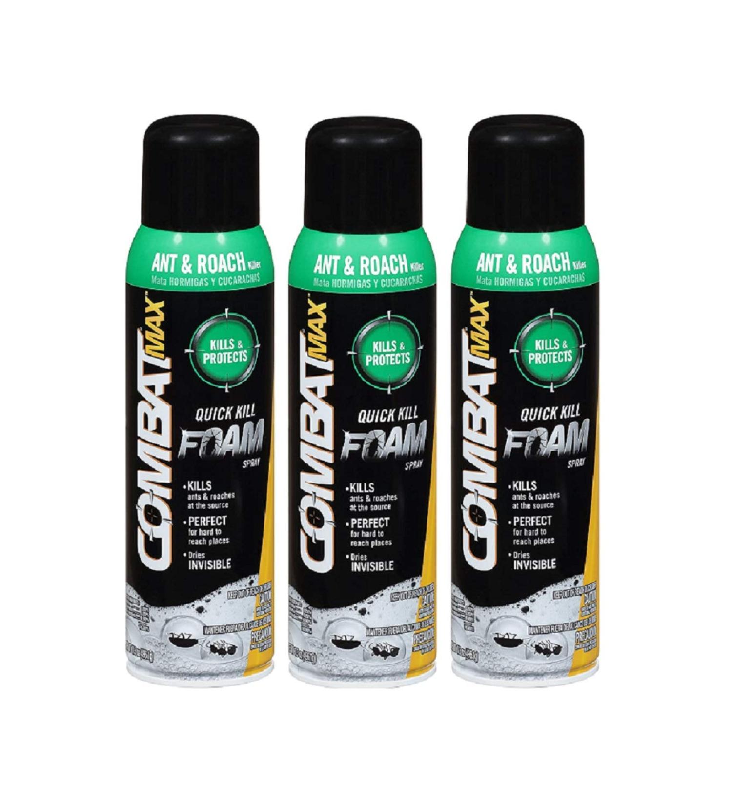 Combat Max Ant and Roach Killer Quick Kill Foam Spray 17.5oz - Pack of 3 - Buy Online on GoSupps.com