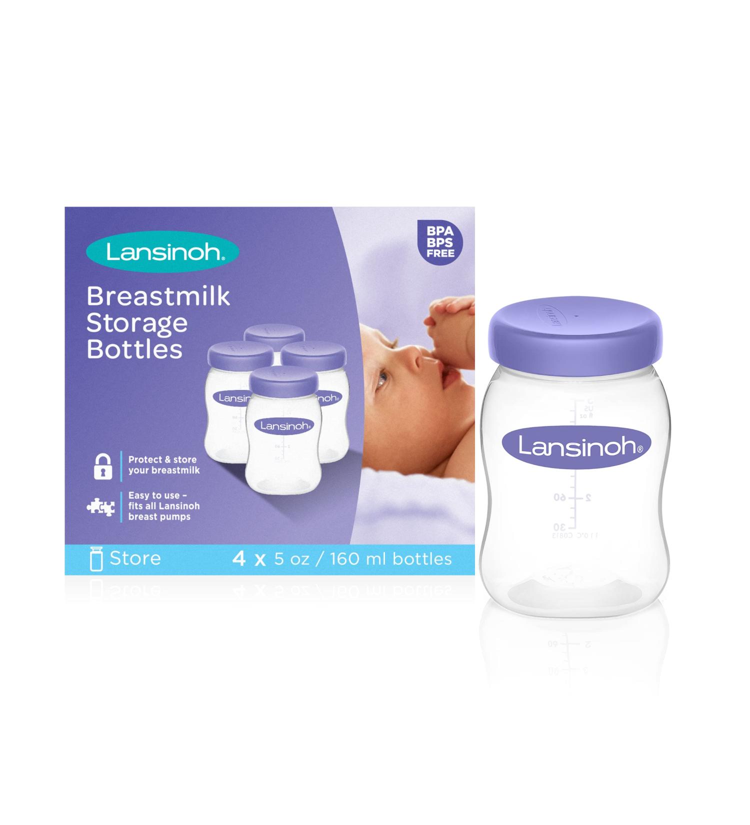 Lansinoh Breastmilk Storage Breast Pump Bottles 4 Count - Buy Online on GoSupps.com