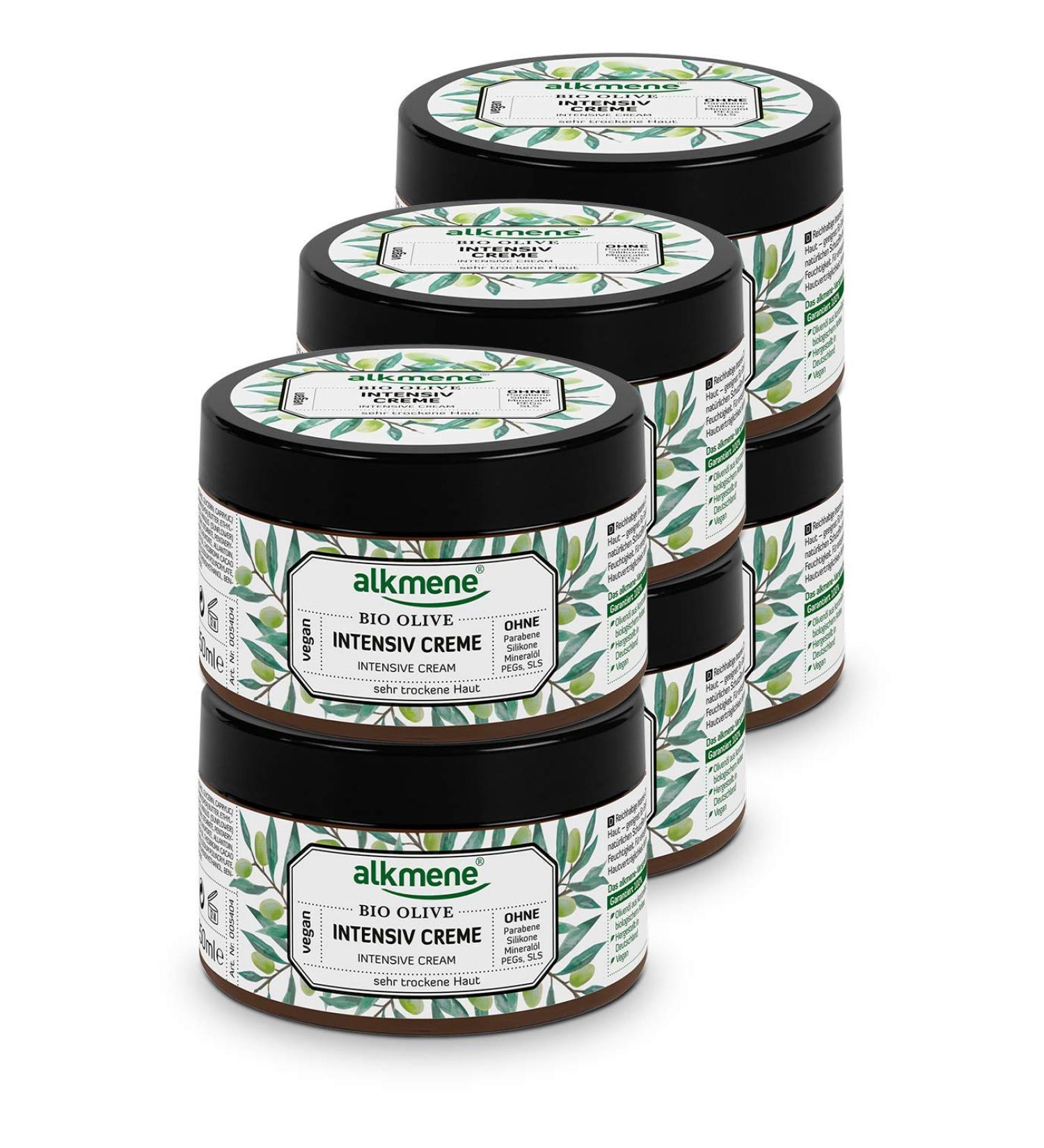 Alkmene Intensive Cream with Organic Olive - Vegan Body & Face Cream for Very Dry Skin (6x250ml) | Silicone & Paraben Free International Shipping - Buy Online on GoSupps.com