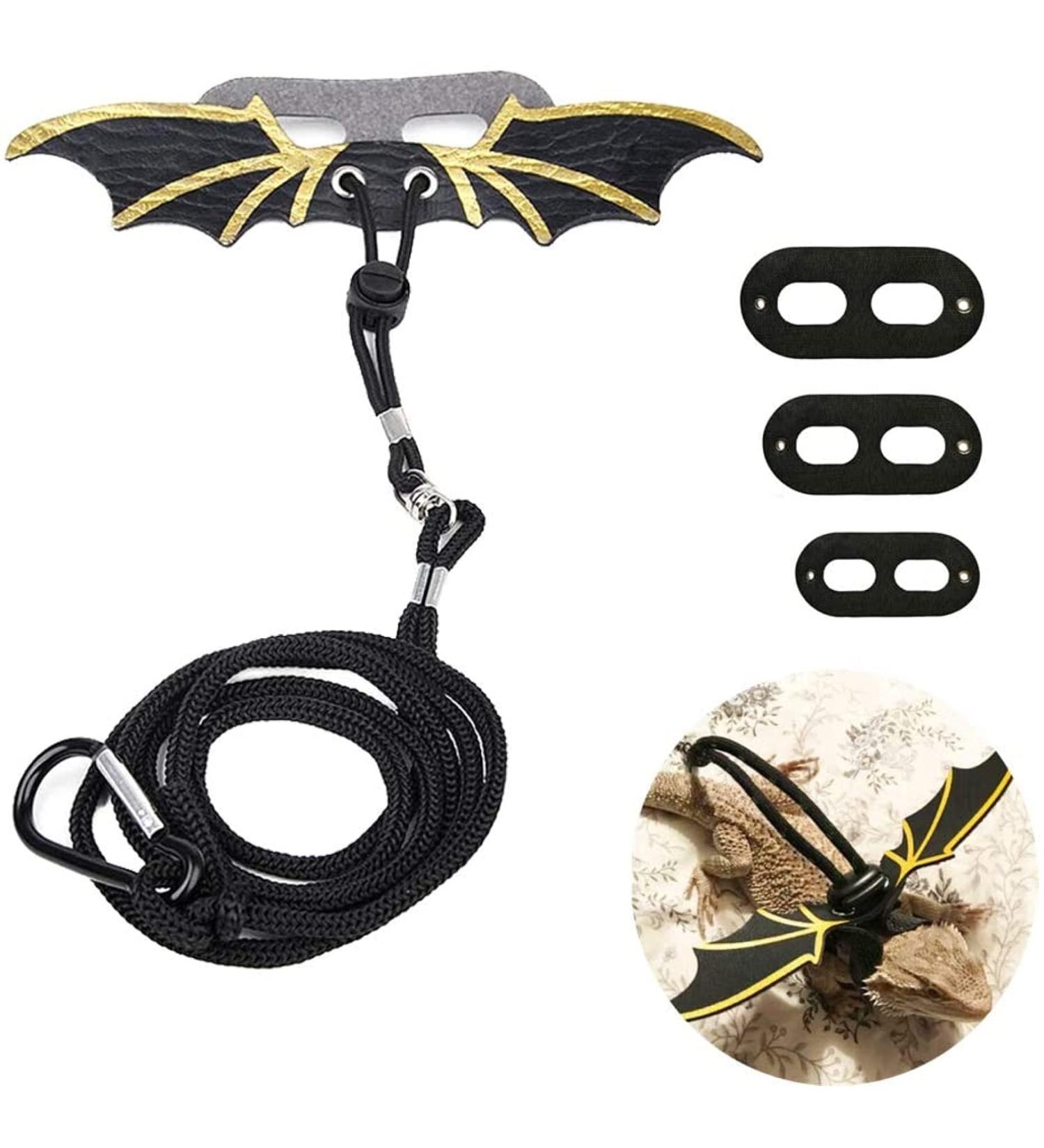 Bearded Dragon Lizard Leash Harness - 3 Size Pack Lizard Wing Traction Harness Leash for Lizard Reptiles Amphibians Small Pet Small/Medium/Large - Buy Online on GoSupps.com