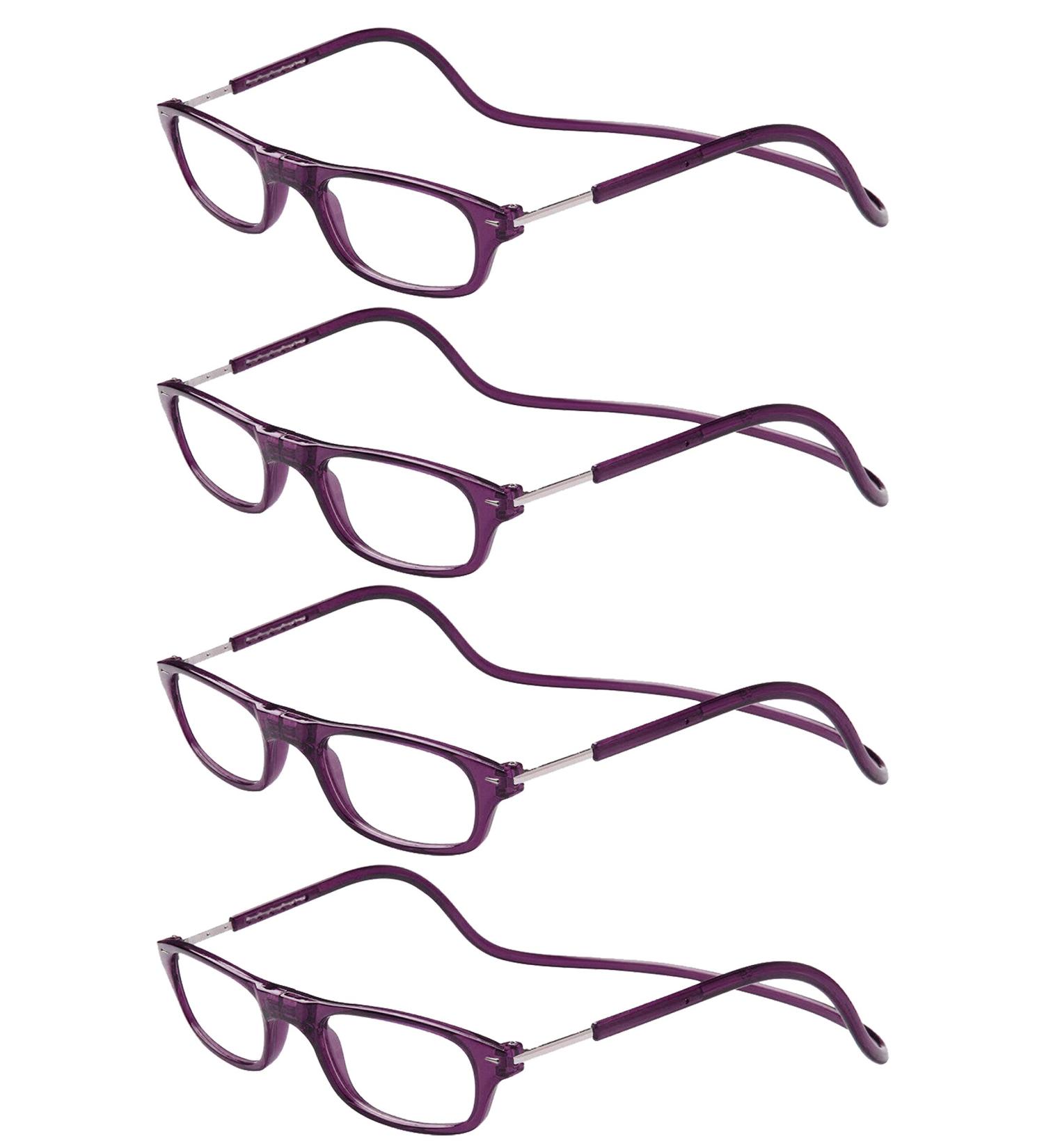 TBOC Pack: Foldable Reading Glasses for Men & Women - +1.00 Dioptre Dark Violet 4 Units - Ideal Presbyopia Aid - Buy Online on GoSupps.com