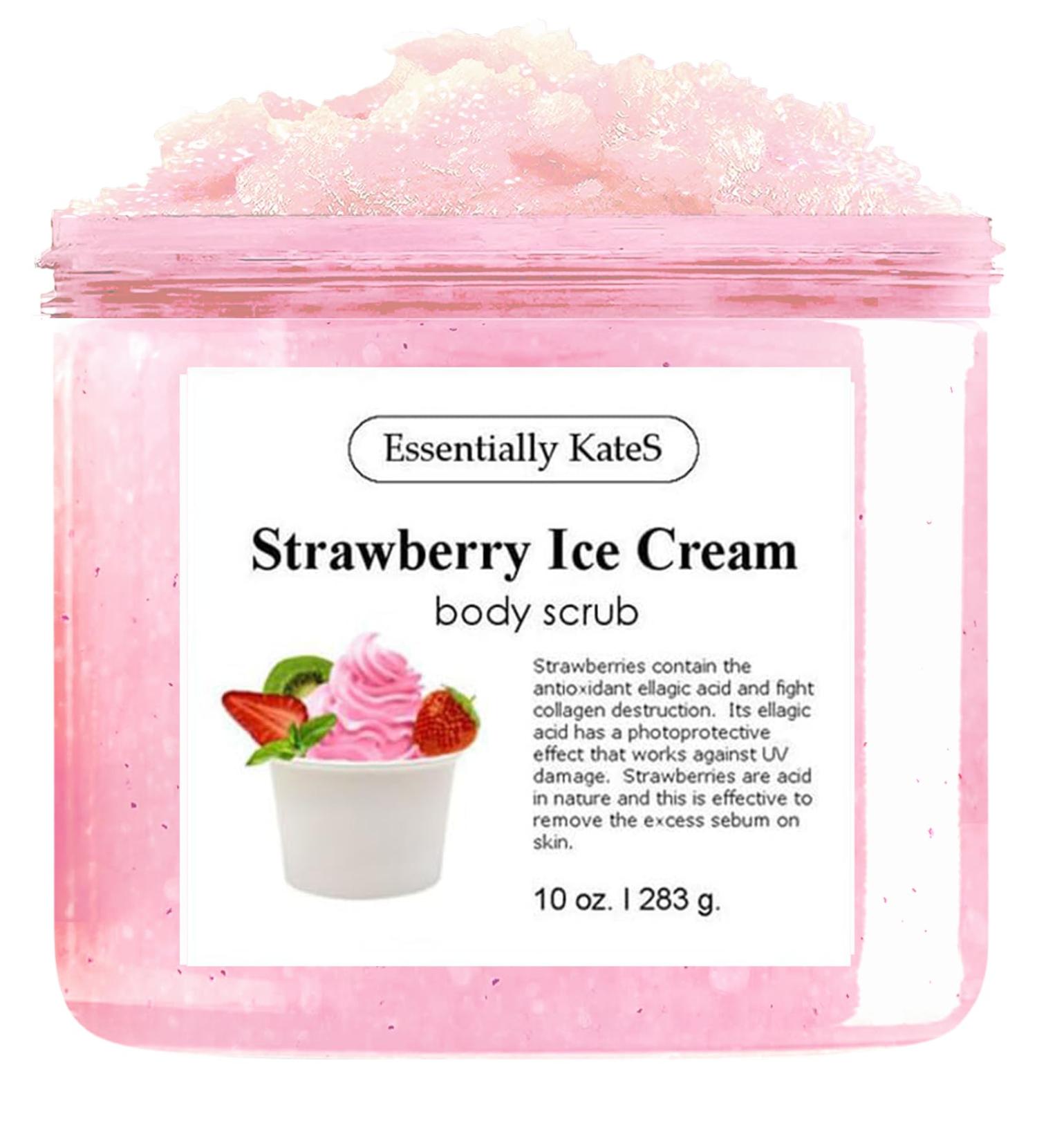 Strawberry Ice Cream Body Scrub 10 oz - Natural Refreshing and Fragrant Skin Care | Ideal Mother s Day Gift - Buy Online on GoSupps.com