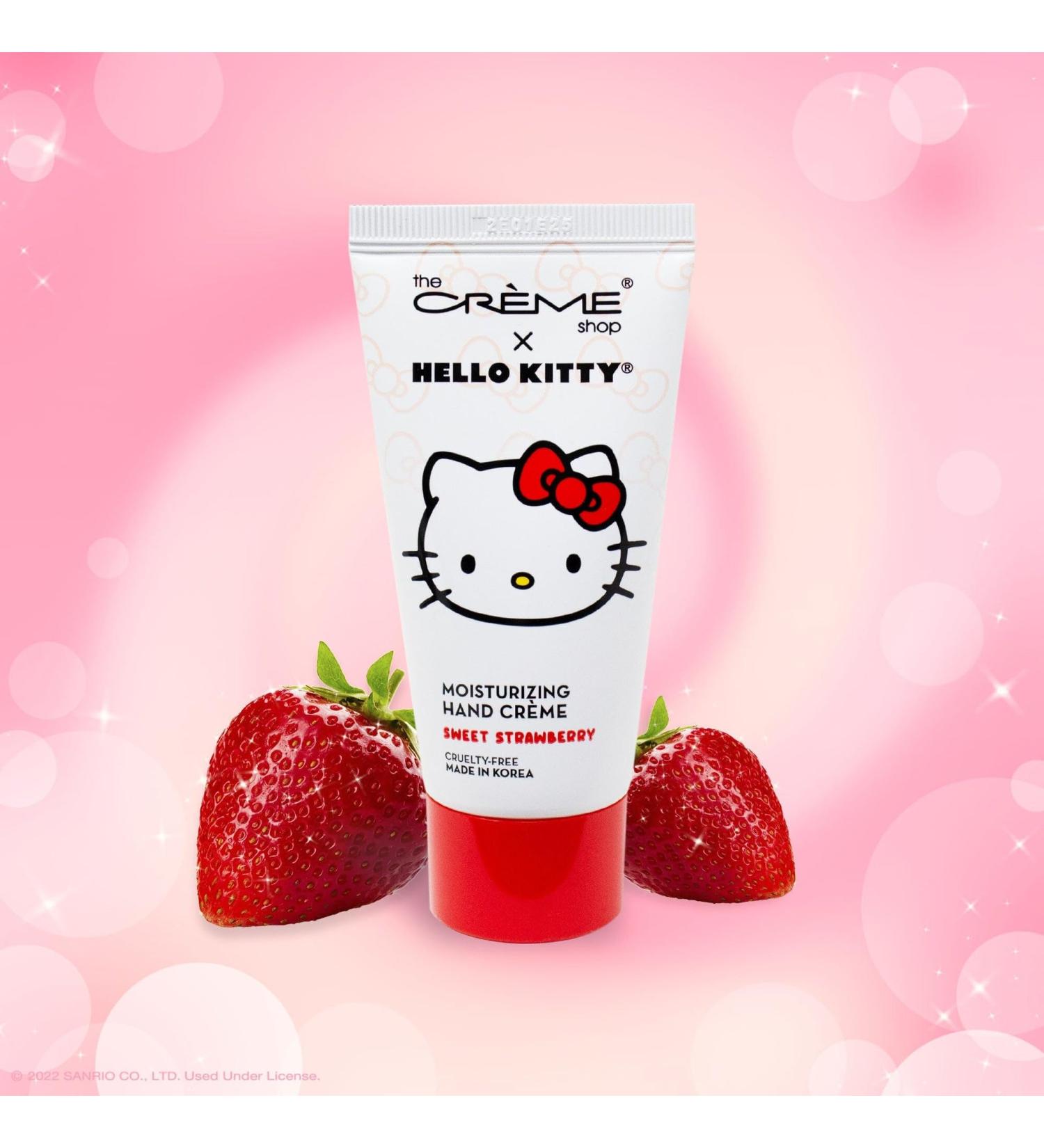 The Creme Shop x Hello Kitty Pocket Portable Soothing Advanced Luxuriously Hand Creams Shea Butter Vitamin E - Superior Hydration and Repair for Dry Skin Cute Scented - Sweet Strawberry