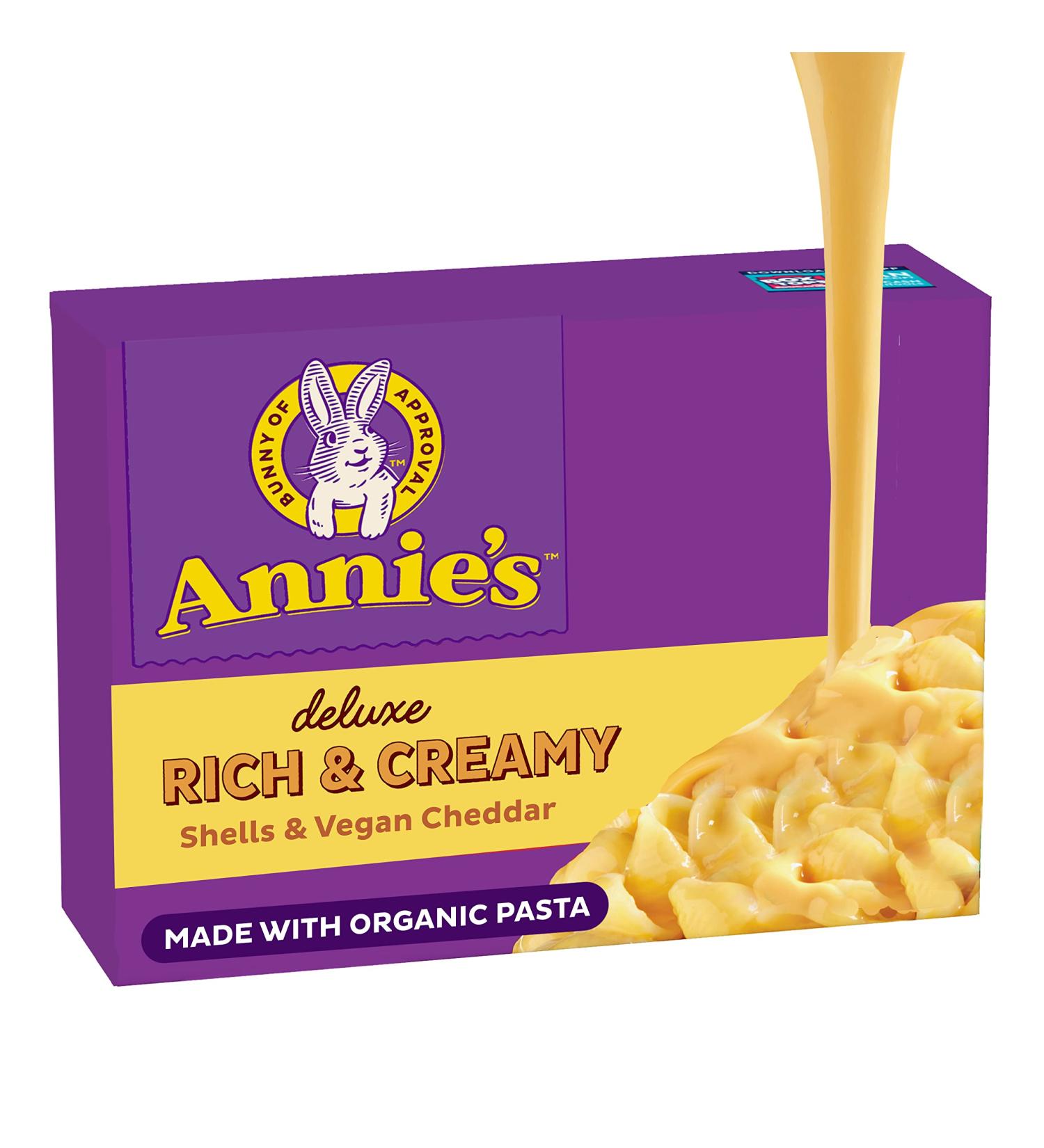 Annie's Vegan Mac and Cheddar Shells Deluxe - Organic Pasta, Rich & Creamy Dinner - 10.8 OZ - Buy Online on GoSupps.com