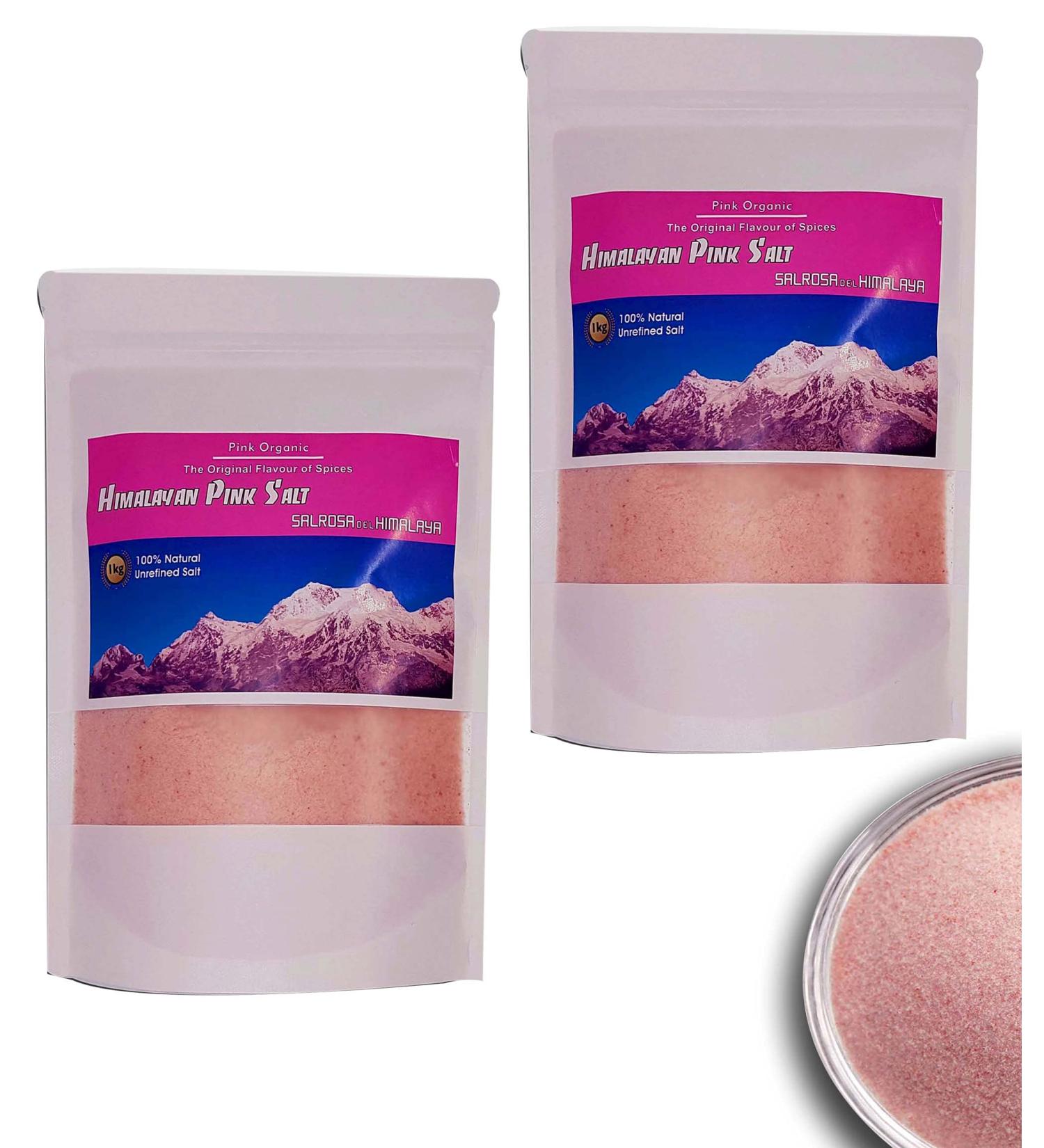Himalayan Pink Salt fine - 100% Unrefined FINE SALT Himalayan 2x 1kgs - Buy Online on GoSupps.com