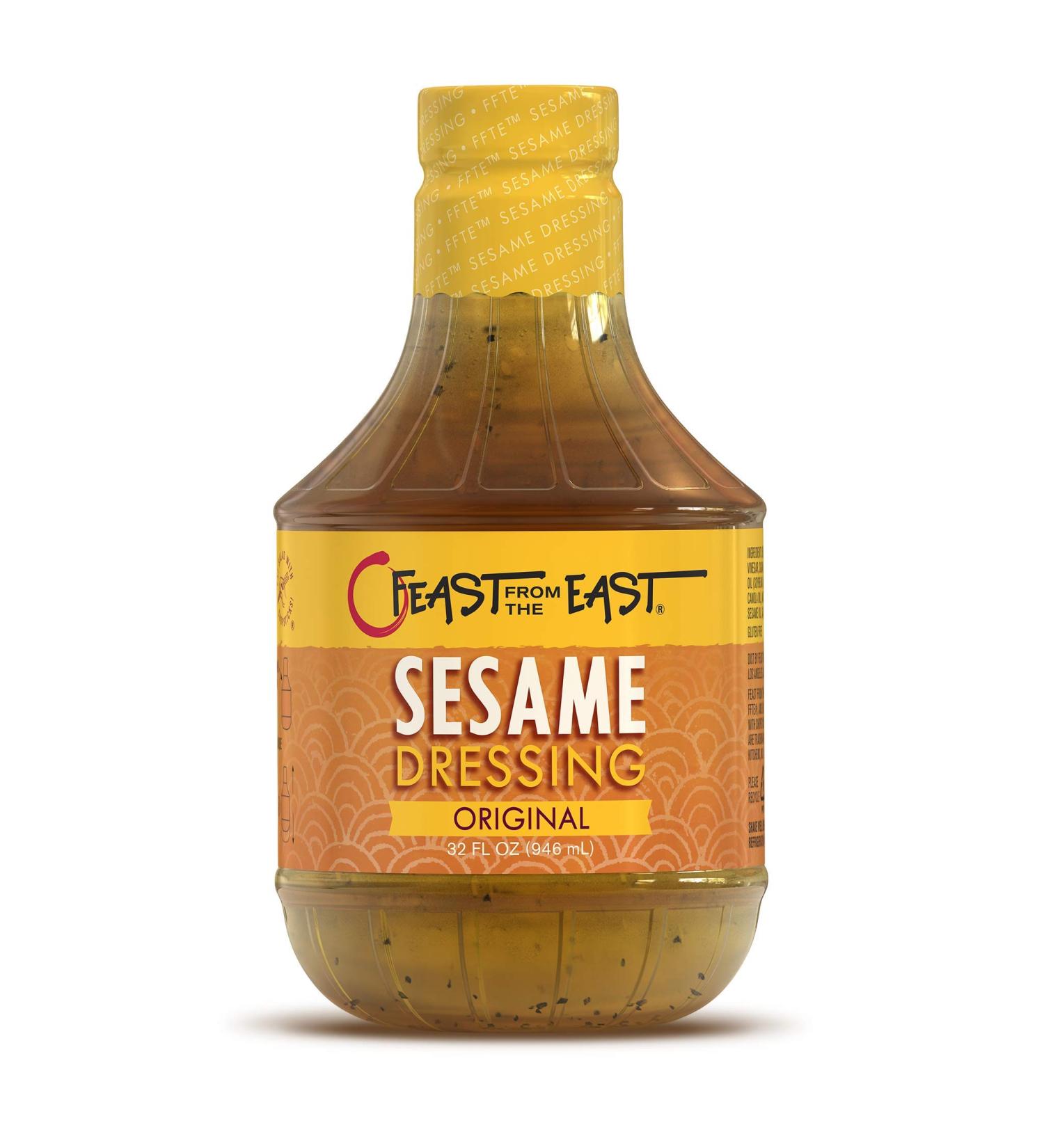 Feast From The East Original Sesame Dressing 32 Fl Oz - Gluten-Free, All-Natural Asian Salad Dressing for Chinese Chicken Salad and More - Buy Online on GoSupps.com