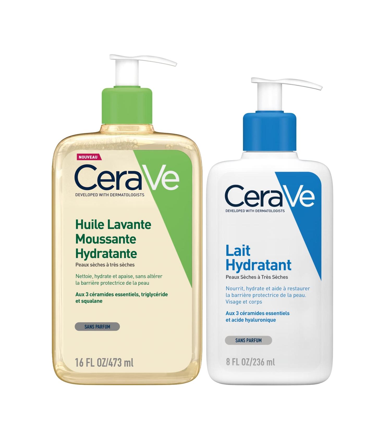  CeraVe CeraVe Shower Oil with Hyaluronic Acid for Normal to Very Dry Atopic Skin 473 ml + CeraVe Moisturising Milk Cream for Body & Face 24 Hours - Buy Online on GoSupps.com
