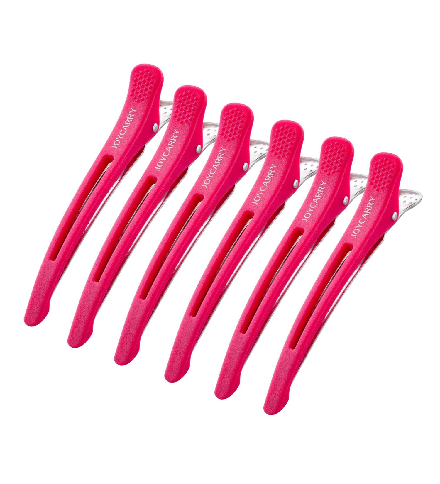 6 Pack Non-Slip Silicone Hair Clips for Styling & Sectioning - No Crease Duckbill Clips for Thick & Thin Hair - Professional Salon Quality - Pink - Buy Online on GoSupps.com