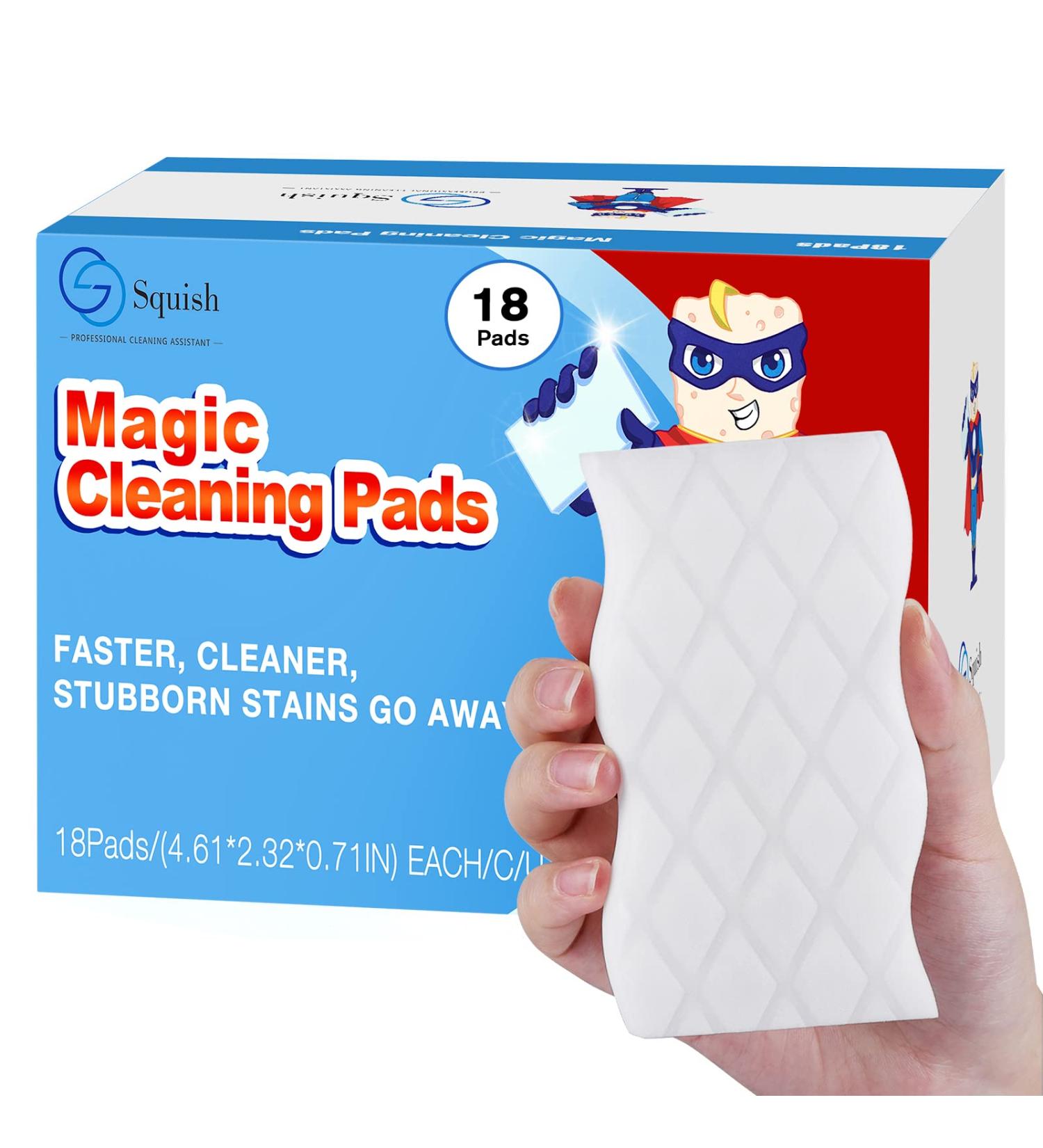 18-Pack Magic Eraser Sponge Squish | Cleaning Pads for Walls, Kitchen, Oven & Shoes | Melamine Foam Universal Cleaner - Buy Online on GoSupps.com