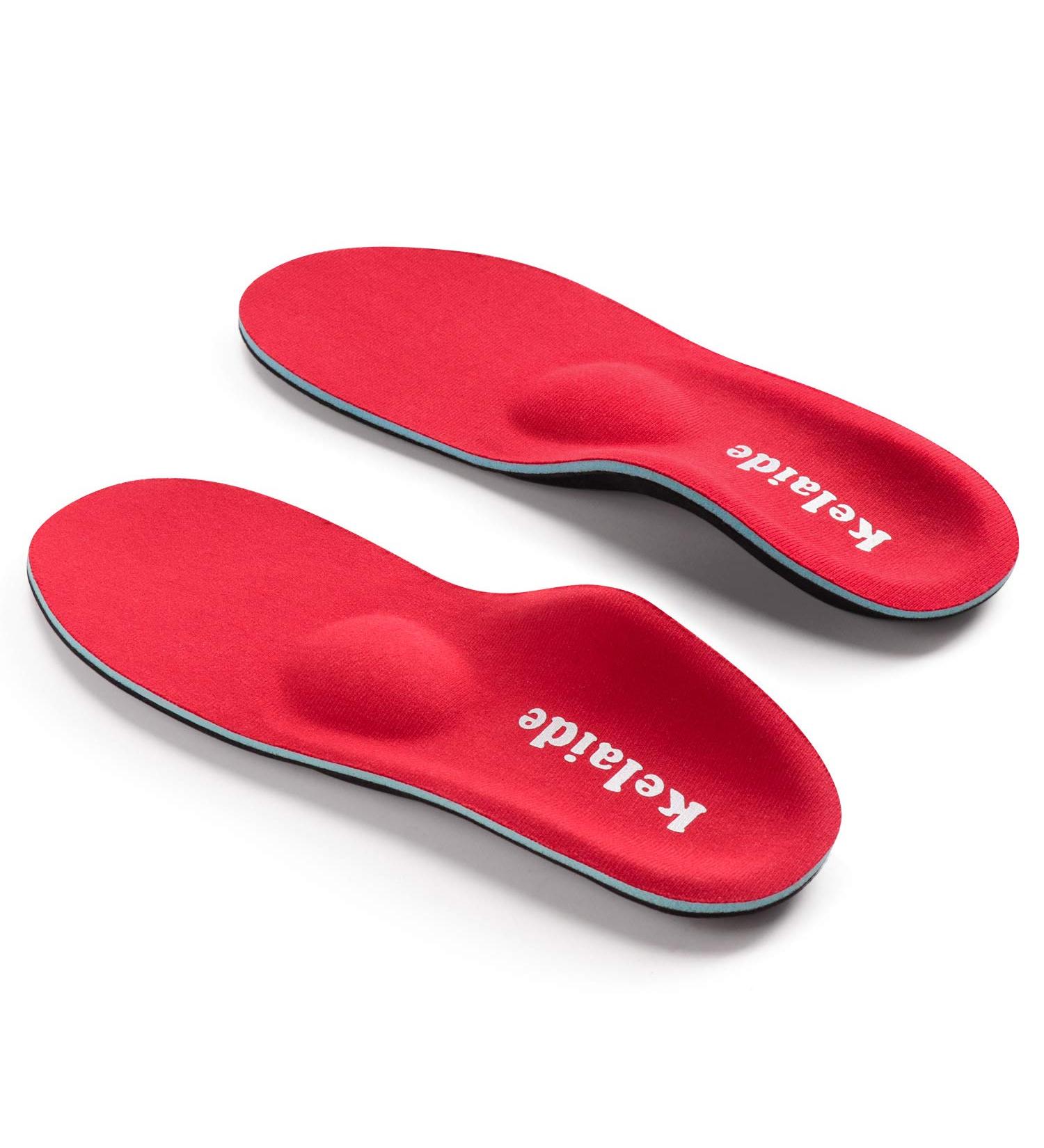 Plantar Fasciitis Arch Support Insoles | Orthotic Inserts for Flat Feet & Foot Pain | Men & Women | Red UK-12-305mm - Buy Online on GoSupps.com