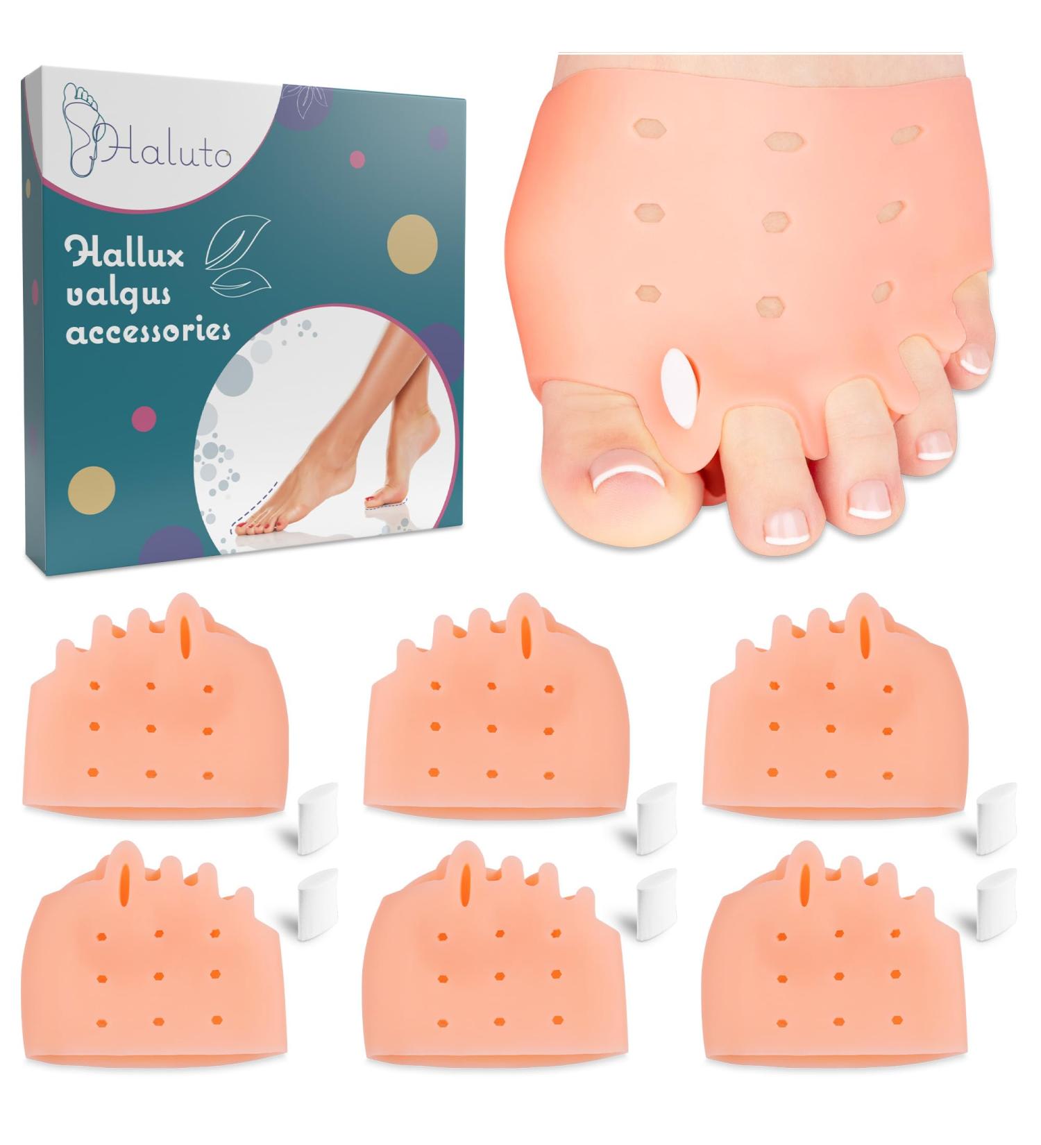 Haluto Toe Spreader Gel - 3 Pairs (6 Pieces) Forefoot Cushion for Hallux Valgus & Hammer Toe Correction - Optimal Comfort & Alignment - Buy Online on GoSupps.com