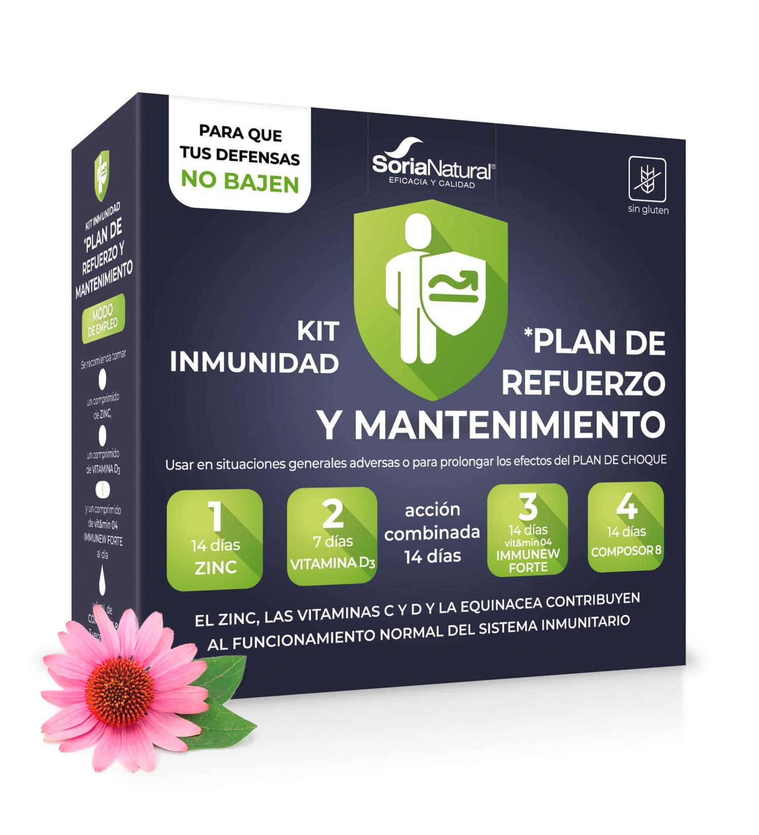 Soria Natural ImmunoForte Kit vitamin C + vitamin D + zinc + echinacea + propolis strengthens the immune system supports recovery set of 35 tablets and natural extracts 42 ml - Buy Online on GoSupps.com