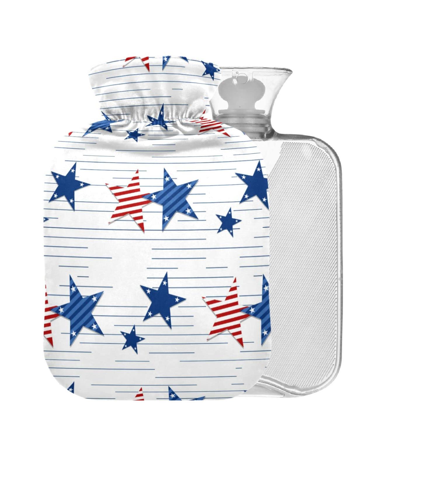 Independence Memorial Day Hot Water Bottle with Cover - 1L Small Warm-Up Bag for Pain Relief & Therapy | BPA-Free - Buy Online on GoSupps.com